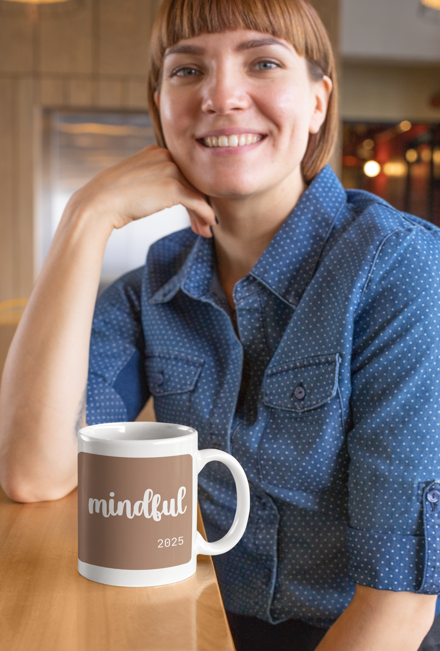Personalized 'Mocha Mousse' Ceramic Mug - 11oz