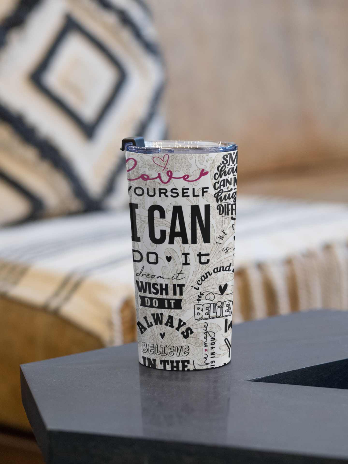 I Can Do It- Self Love Skinny Tumbler with Straw, 20oz
