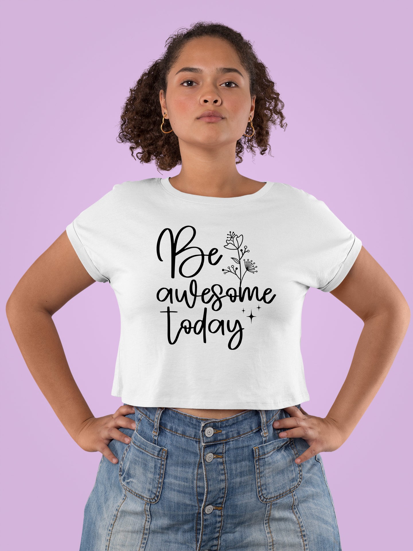 Inspirational Women's Midweight Cotton Tee - 'Be Awesome Today'