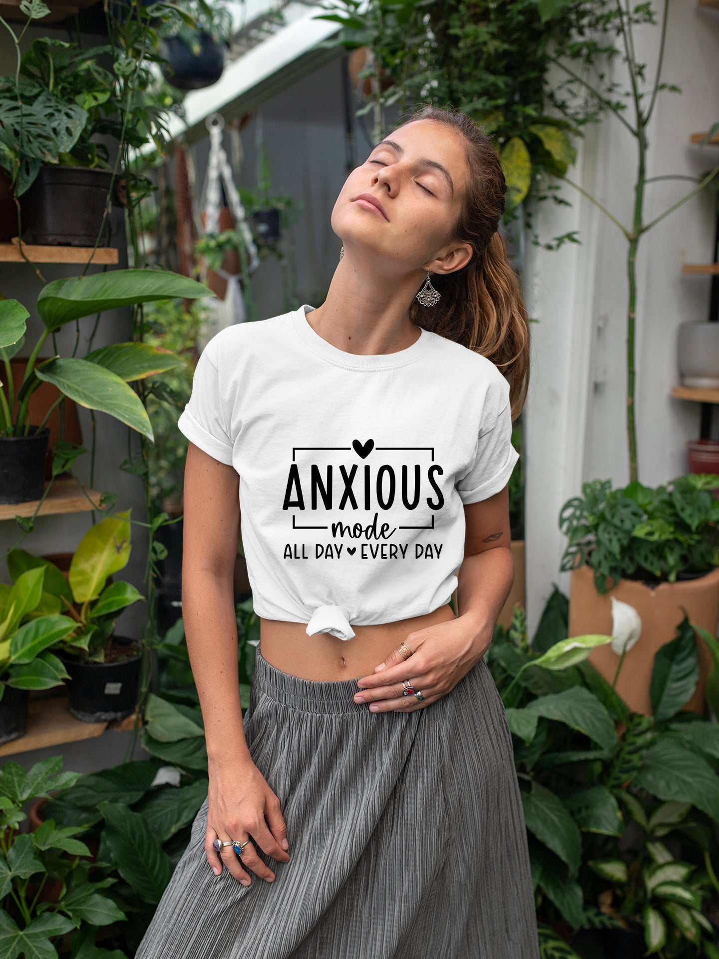 Anxious Mode-All day -everyday-Deep Breathe-Heavy Cotton Tee