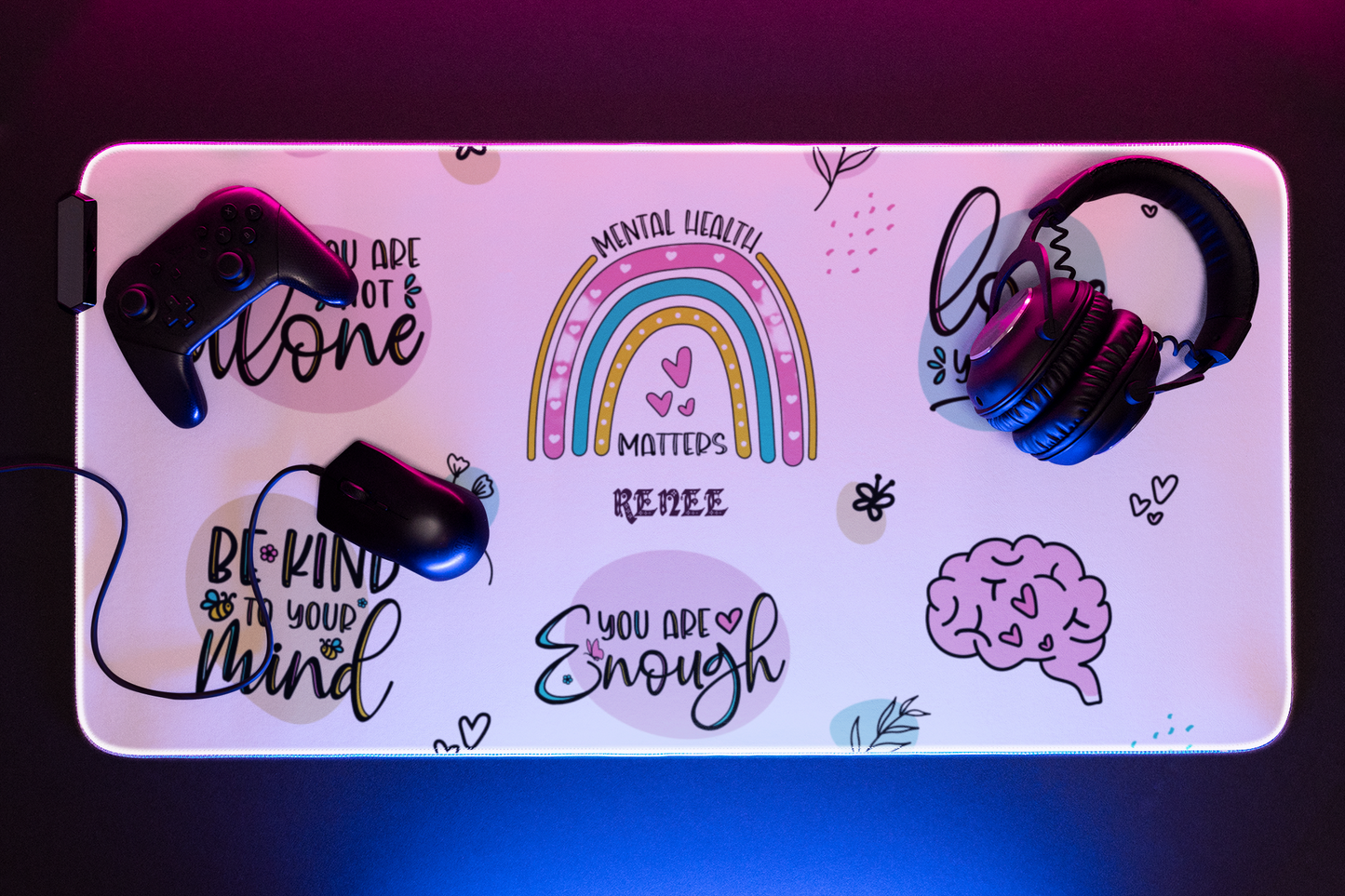 You are enough -customisble -Desk Mats-rectangle