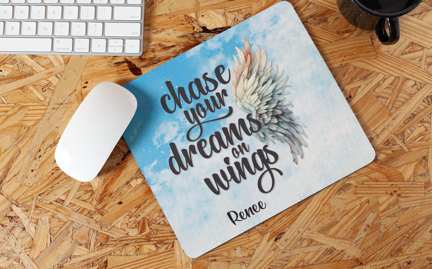 Chase your dreams on Wings -Mouse Pad-Customisable (Rectangle)