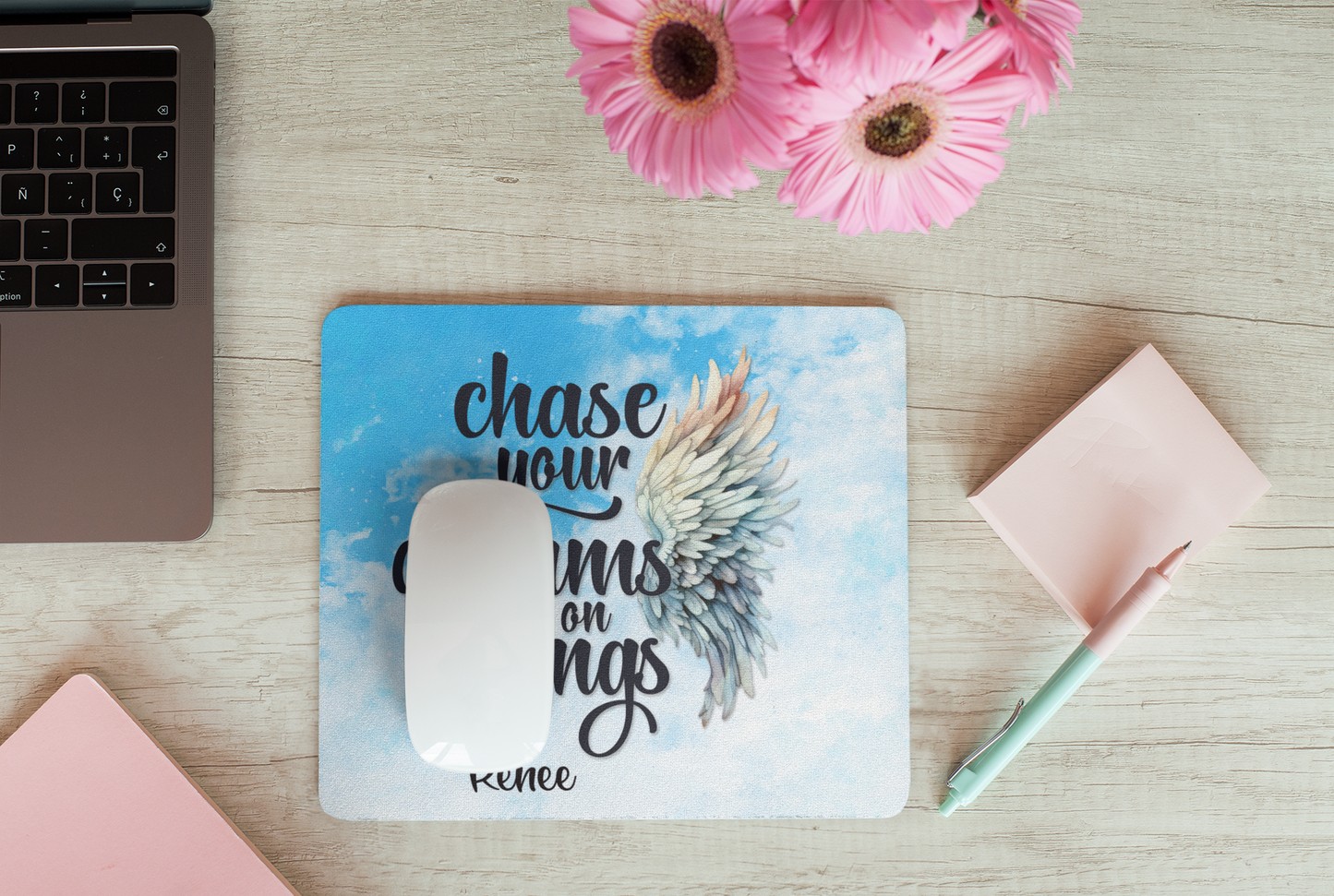 Chase your dreams on Wings -Mouse Pad-Customisable (Rectangle)