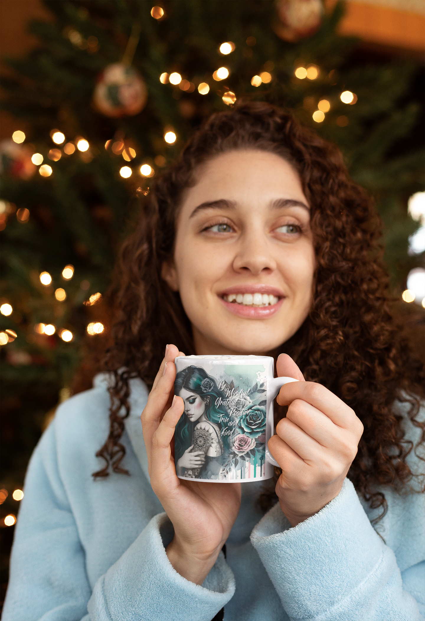 Be mindful grateful positive limited Edition Mugs