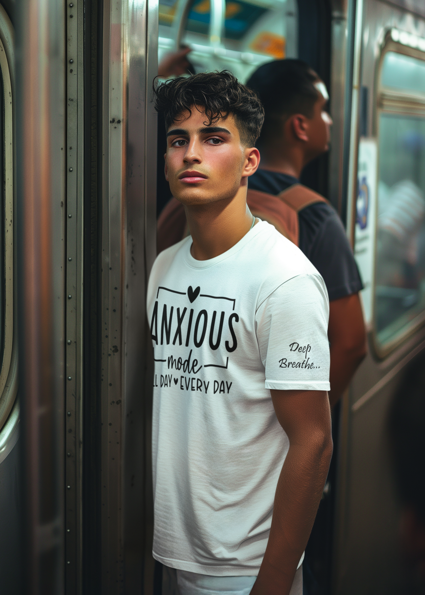 Anxious Mode-All day -everyday-Deep Breathe-Heavy Cotton Tee