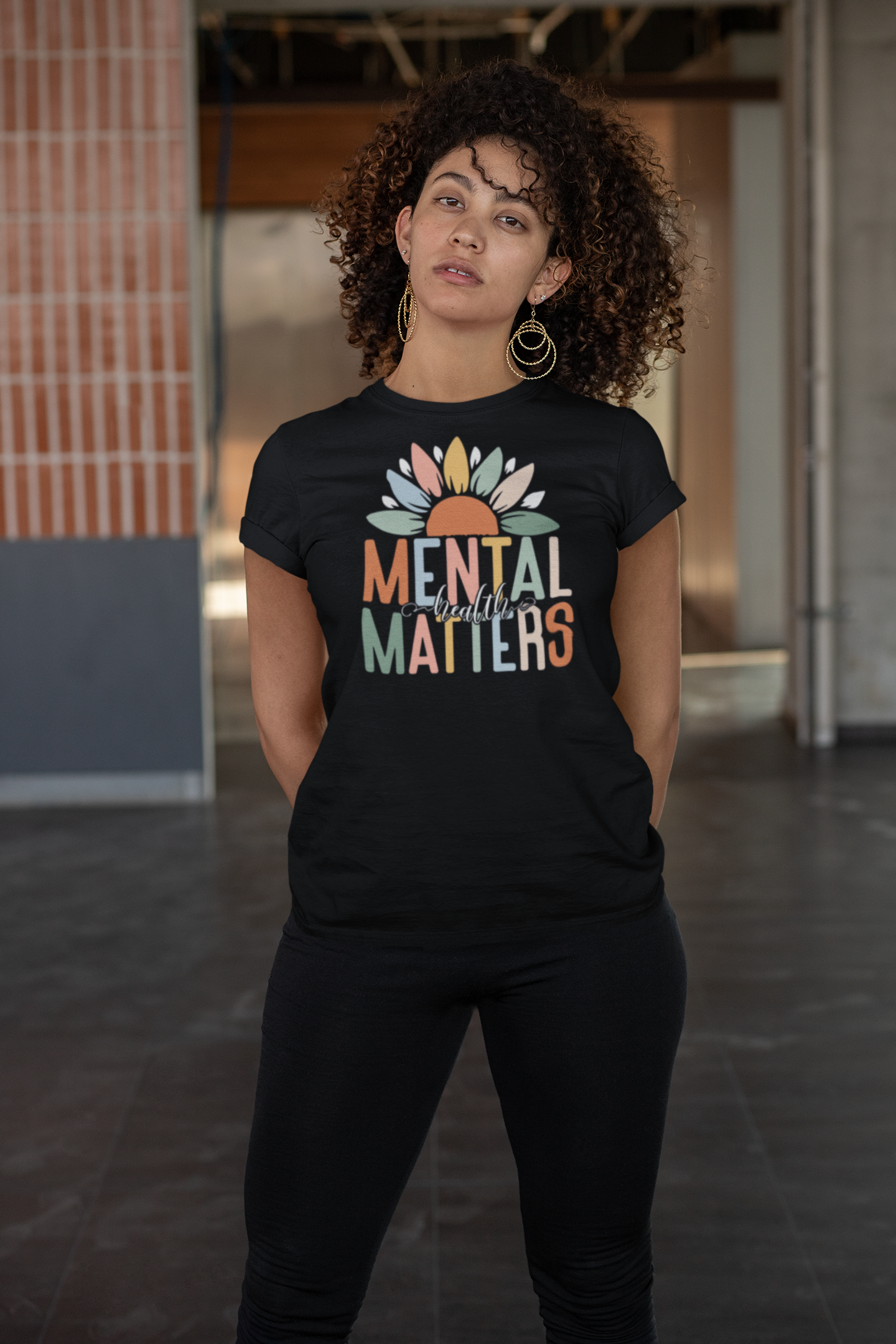 Mental Health Matters-Sunflower Design-Heavy Cotton Tee
