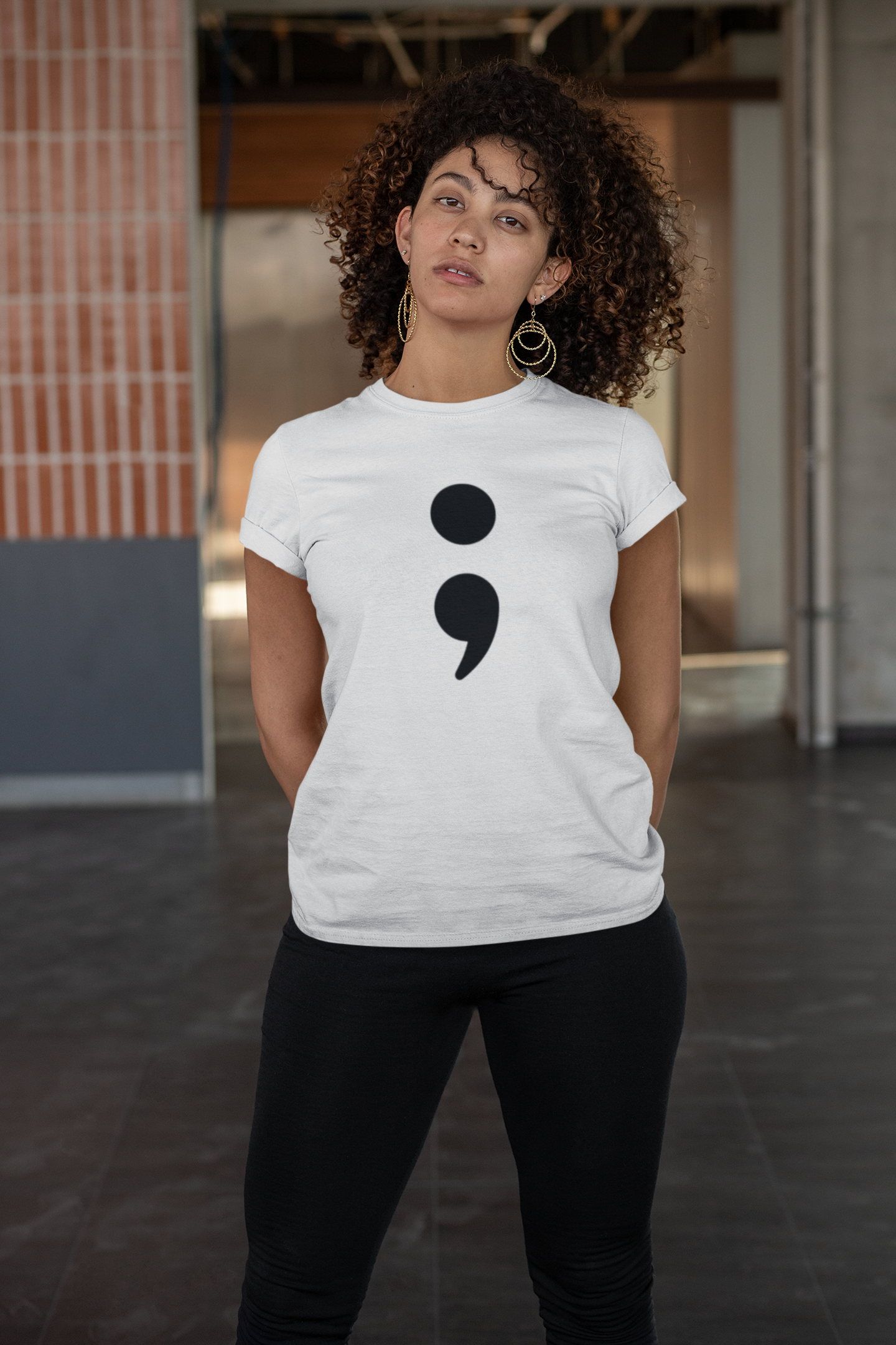 Semi Colon-Suicide Prevention Awareness-Heavy Cotton Tee