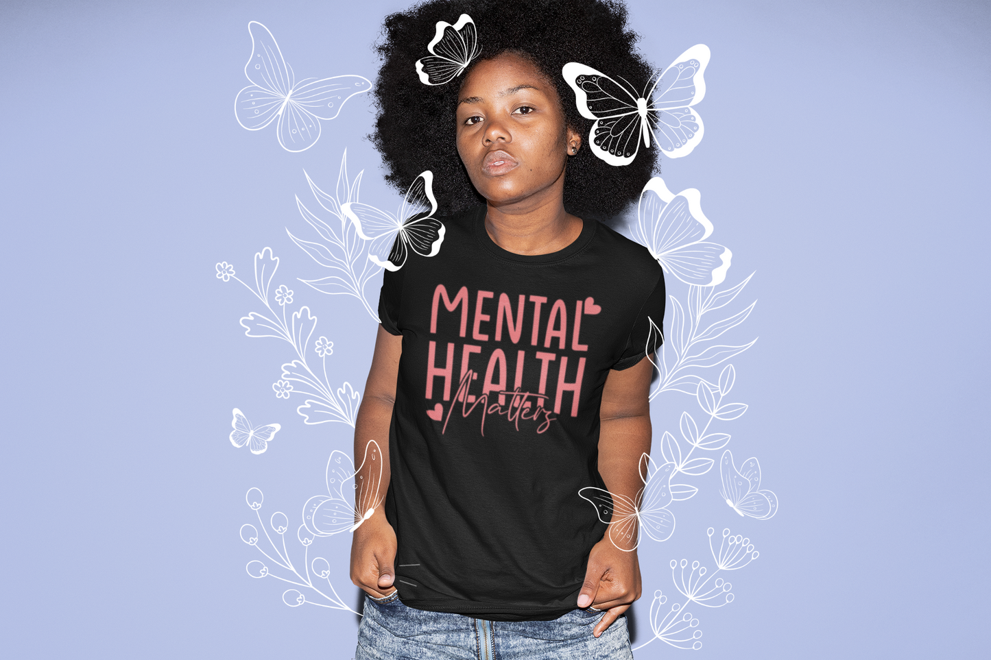 Mental Health Matters-Heart-Heavy Cotton Tee