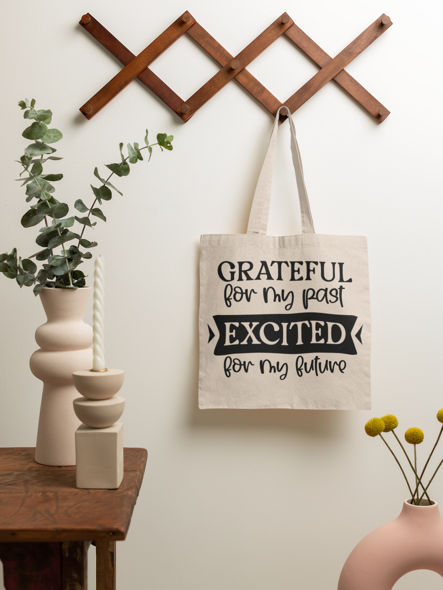 Grateful for my past excited for my future Cotton Canvas Tote Bag