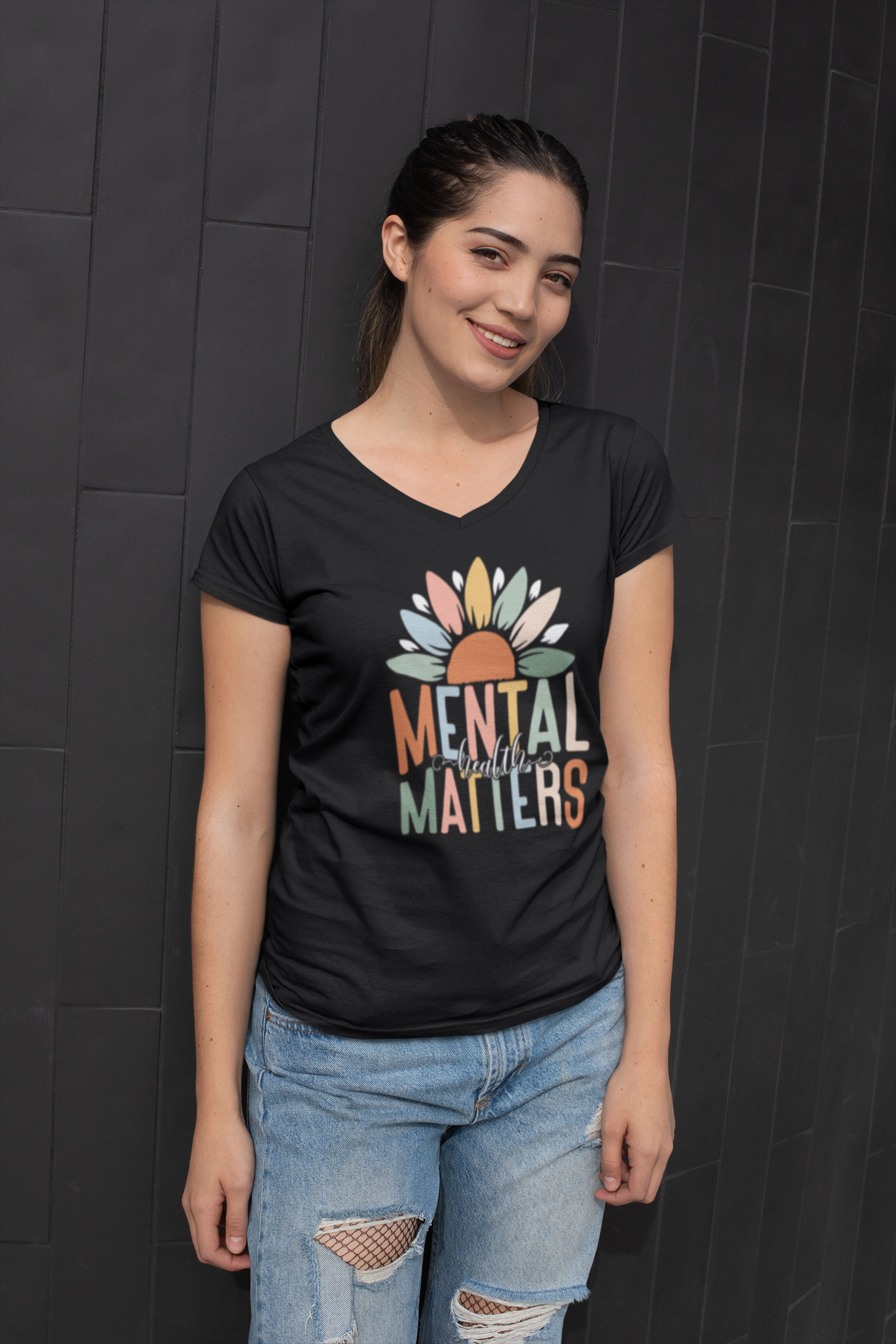 Mental Health Matters-Sunflower Design-Heavy Cotton Tee
