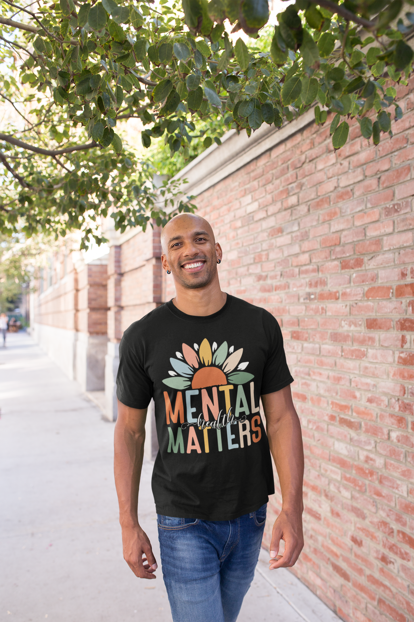 Mental Health Matters-Sunflower Design-Heavy Cotton Tee