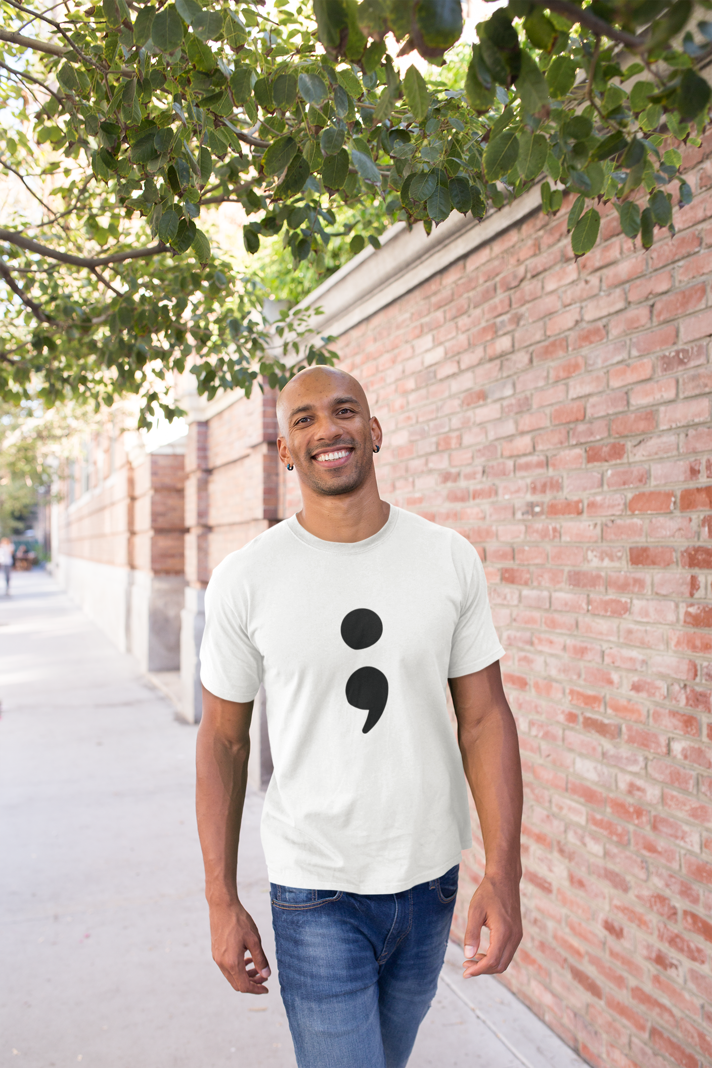Semi Colon-Suicide Prevention Awareness-Heavy Cotton Tee