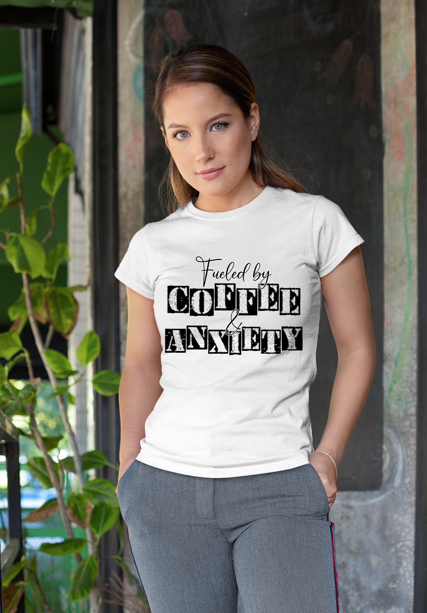 Fueled by coffee and Anxiety-Heavy Cotton Tee
