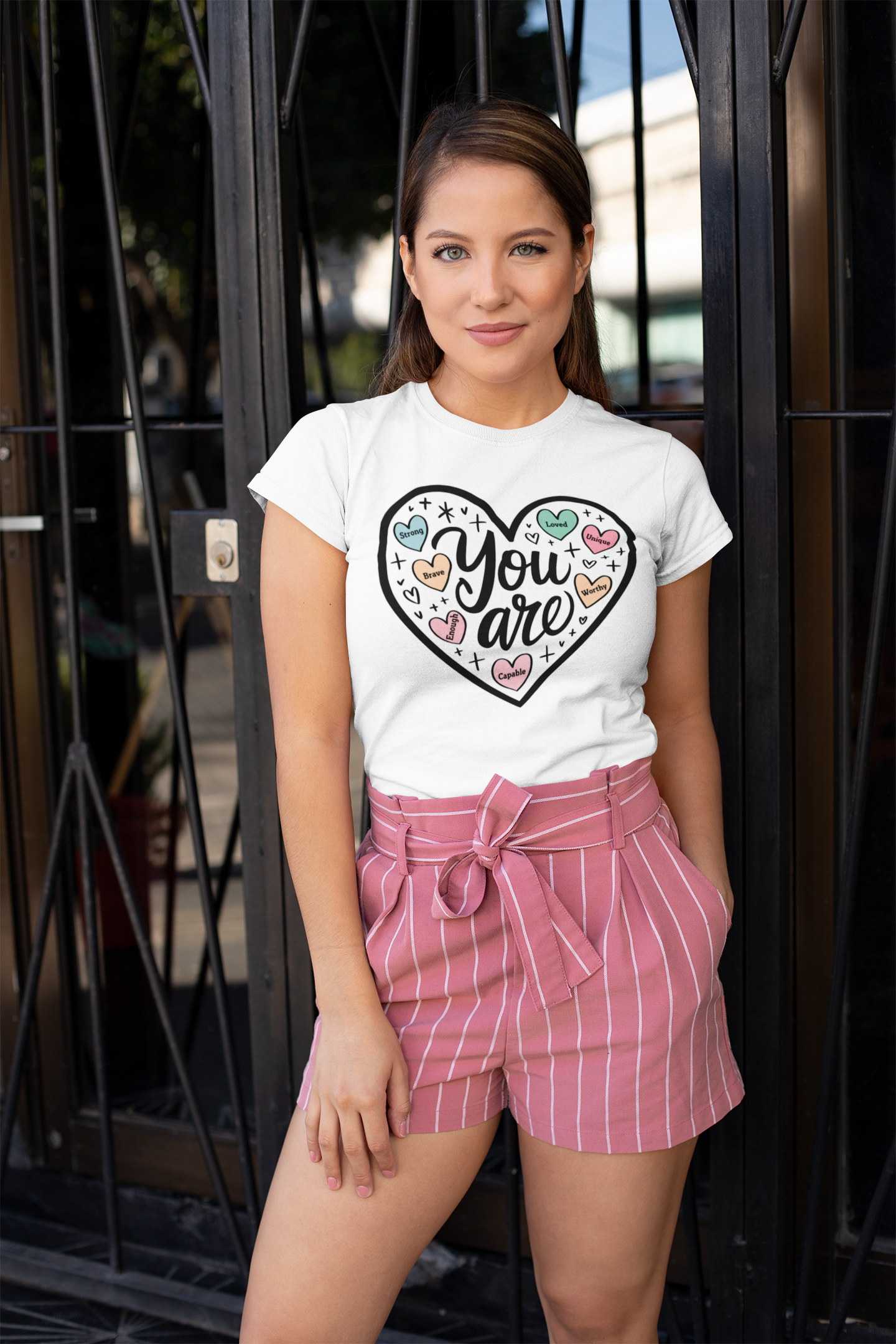 Inspirational Unisex Heavy Cotton Tee - 'You are loved, Worthy,Capable'
