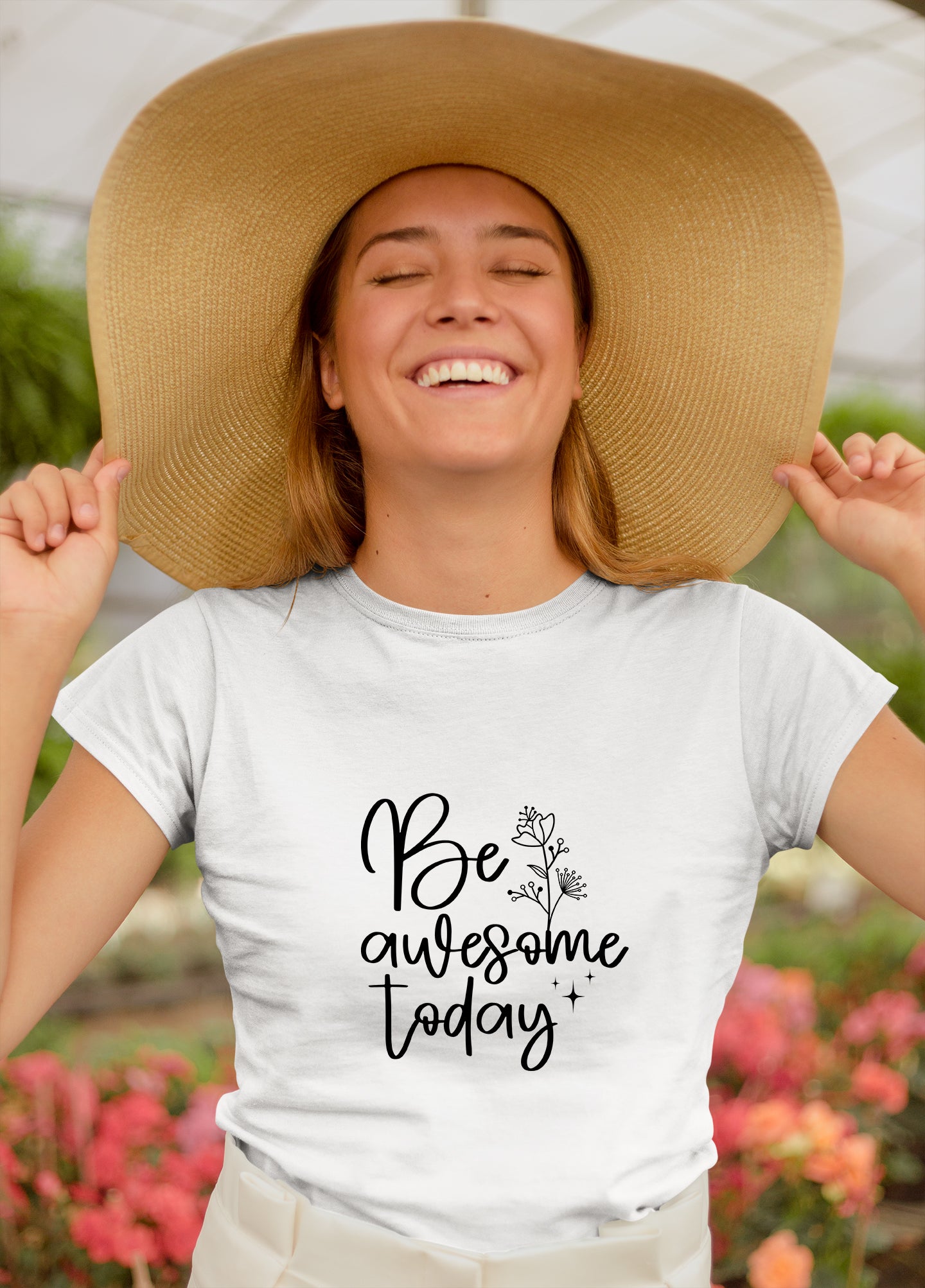 Inspirational Women's Midweight Cotton Tee - 'Be Awesome Today'