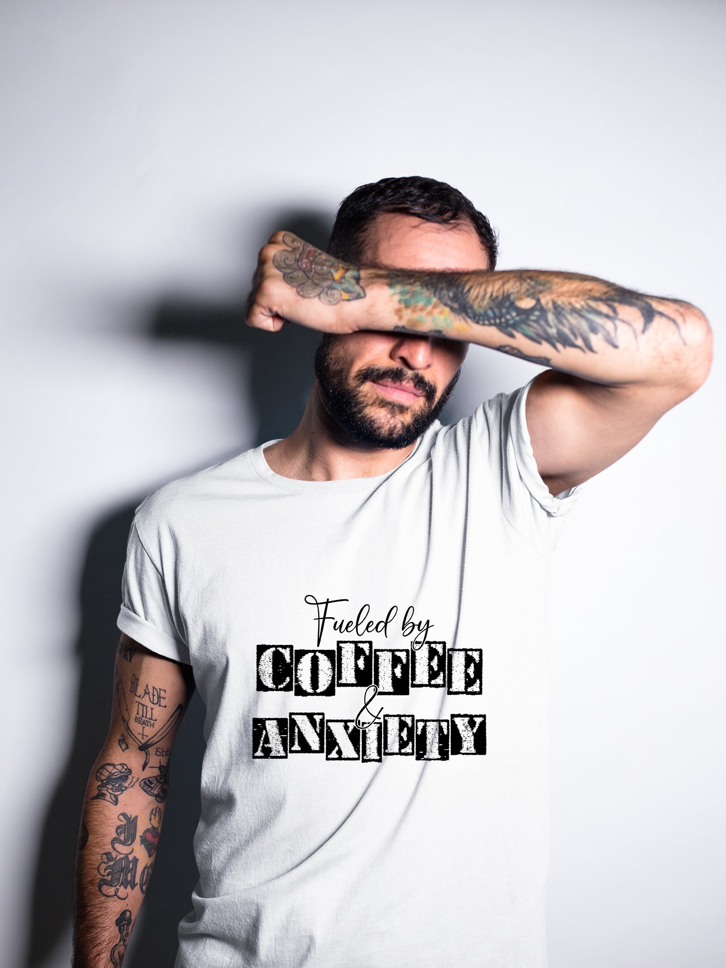 Fueled by coffee and Anxiety-Heavy Cotton Tee