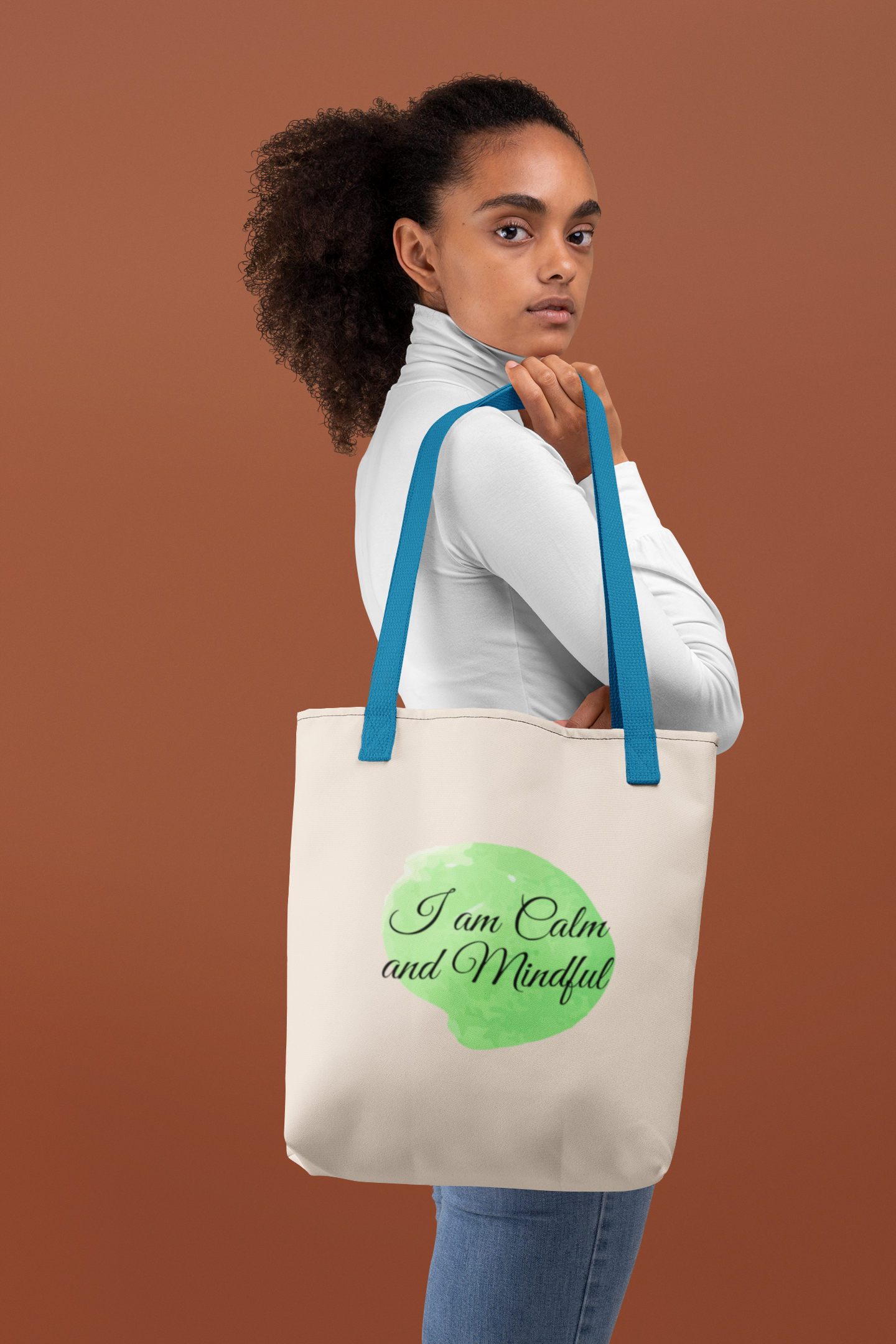 Im calm and mindful-tote bags