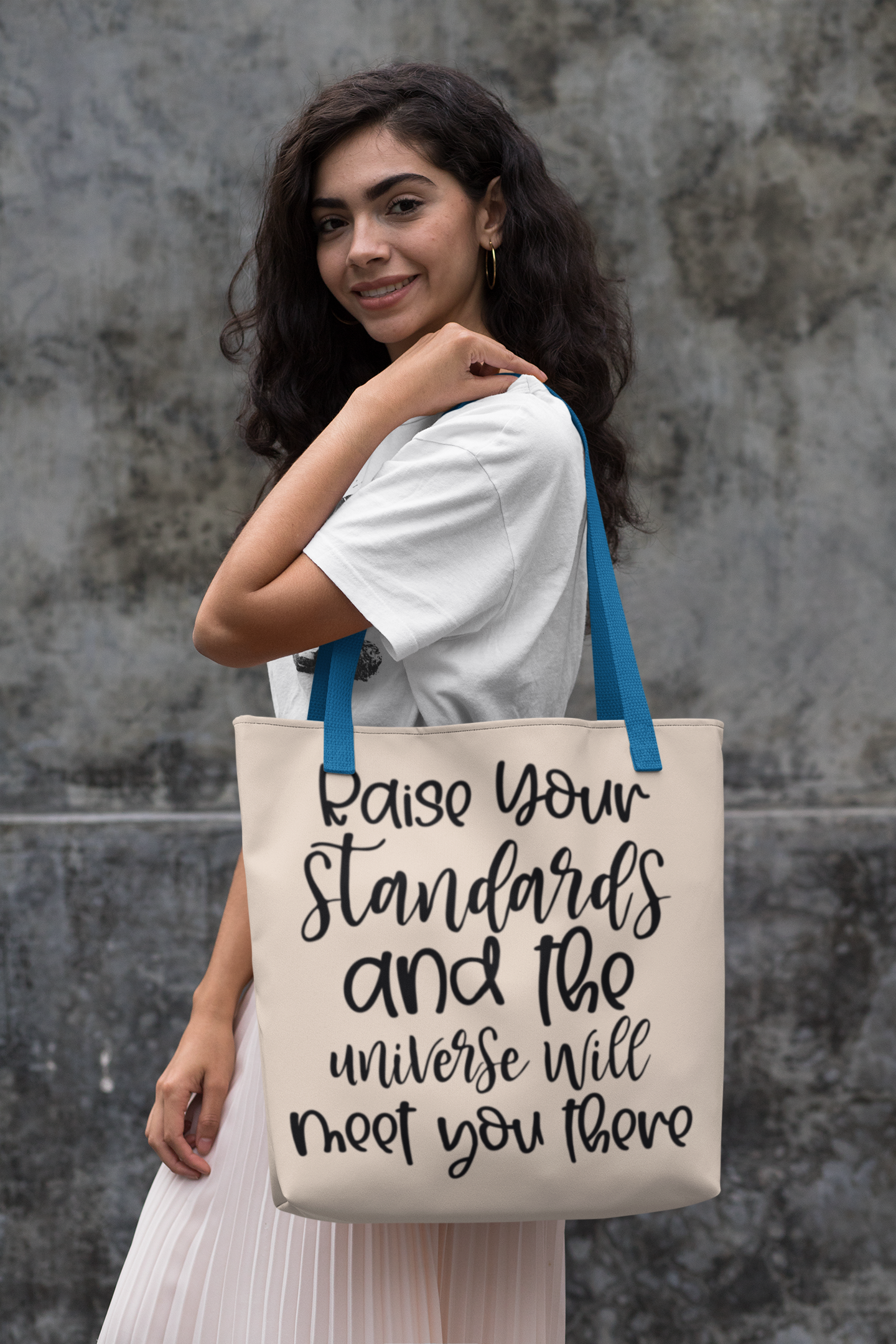 Raise your standards and universe will meet you there Cotton Canvas Tote Bag