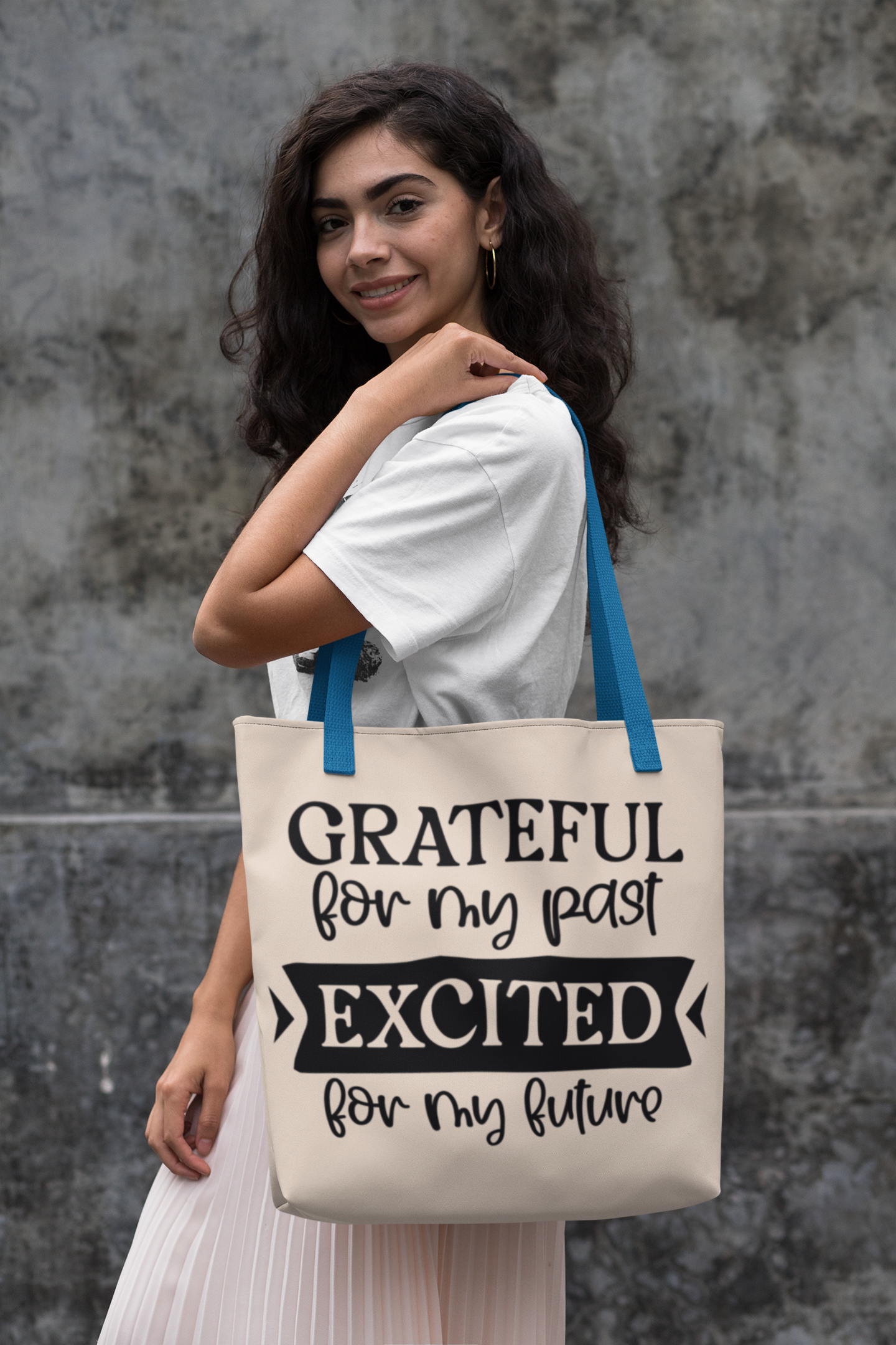 Grateful for my past excited for my future Cotton Canvas Tote Bag