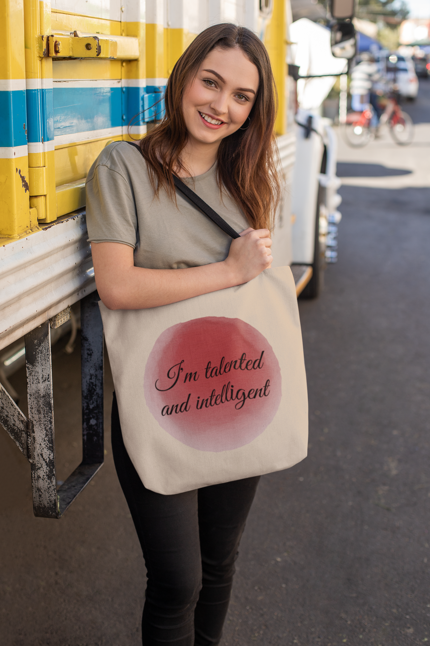 Im talented and intelligent-Custom tote bags