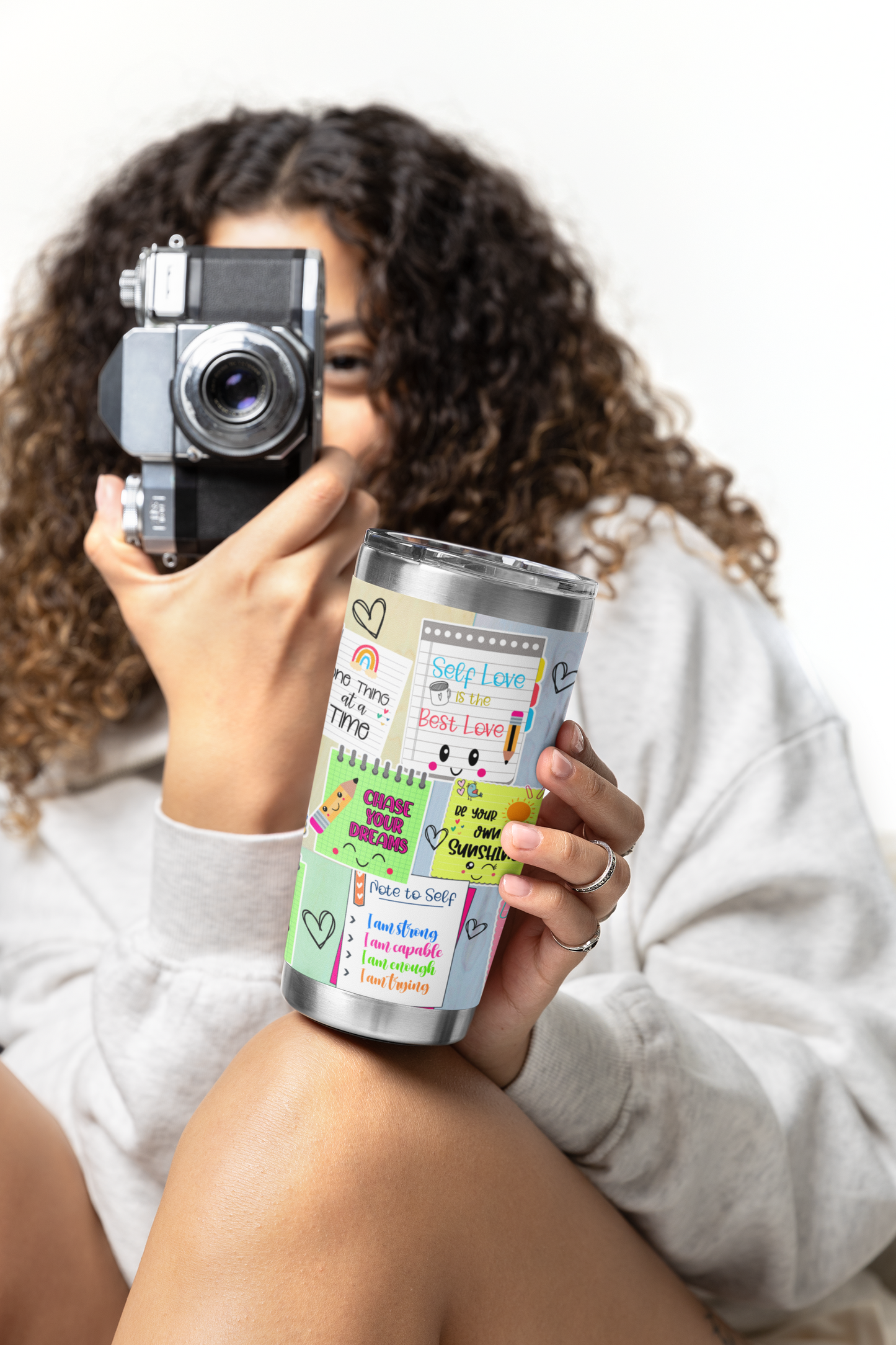 Chase Your Dreams- Self Love Skinny Tumbler with Straw, 20oz