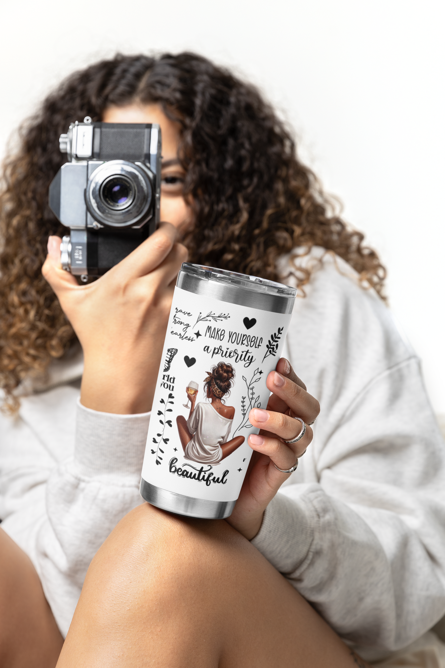 Make Yourself a Priority- Self Love Skinny Tumbler with Straw, 20oz