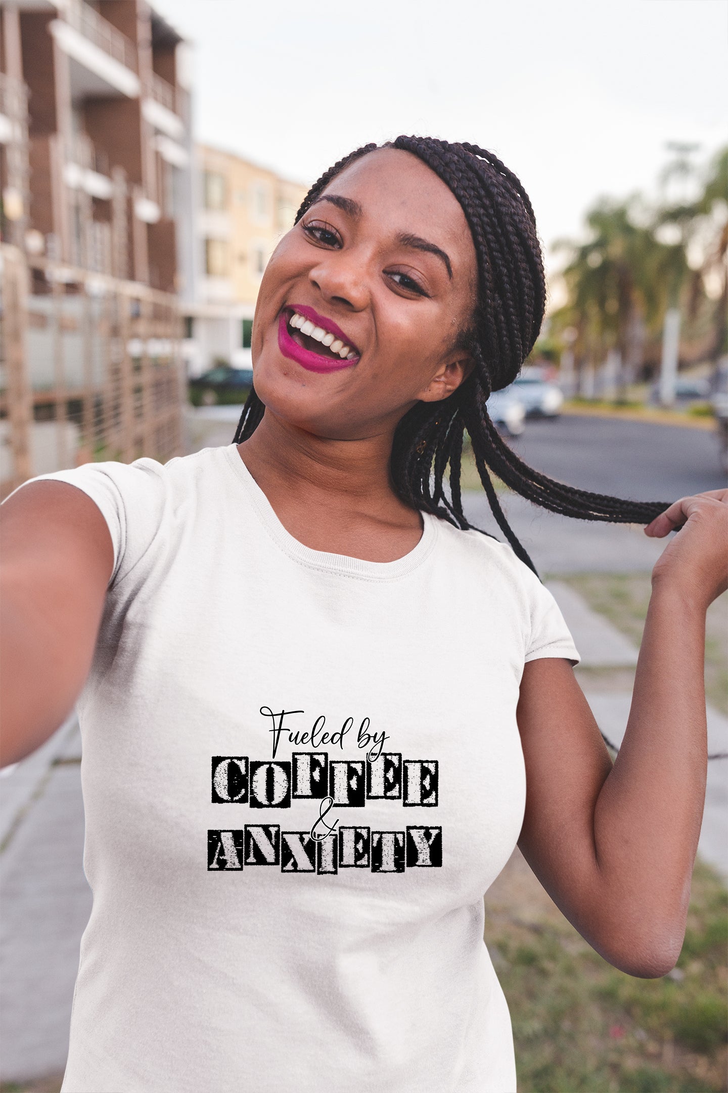 Fueled by coffee and Anxiety-Heavy Cotton Tee