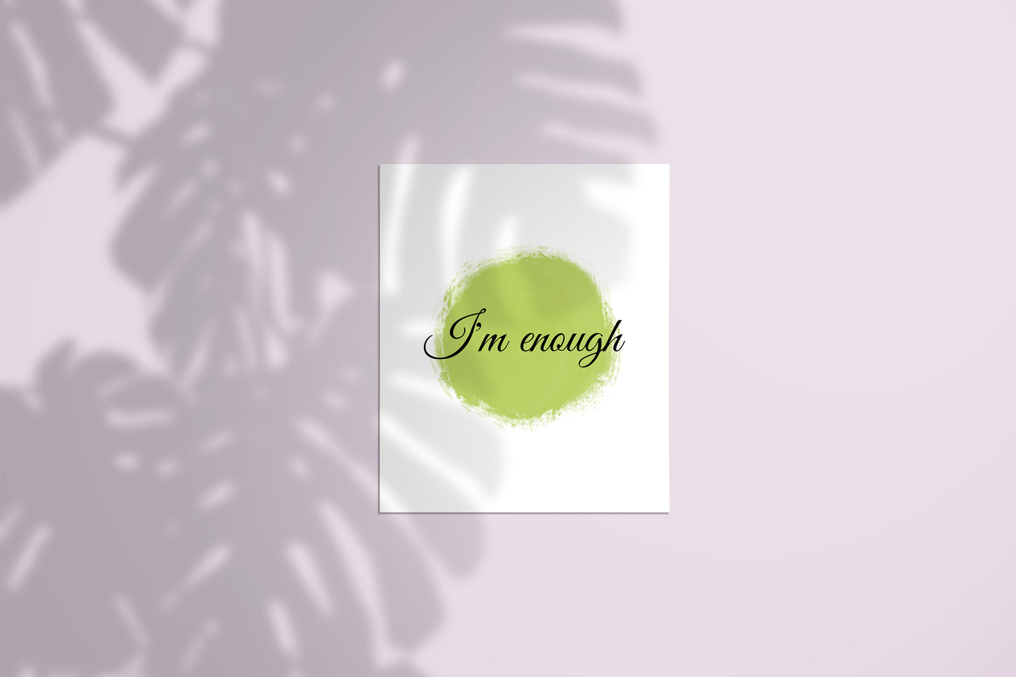 "I’m Enough" Watercolor Affirmation Poster – Celebrate Self-Worth