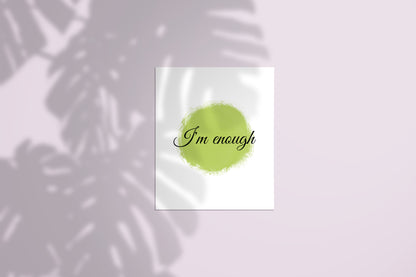 "I’m Enough" Watercolor Affirmation Poster – Celebrate Self-Worth