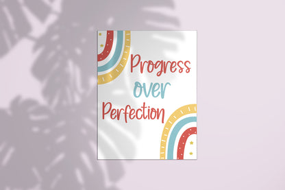 "Progress Over Perfection" Posters – Embrace Growth