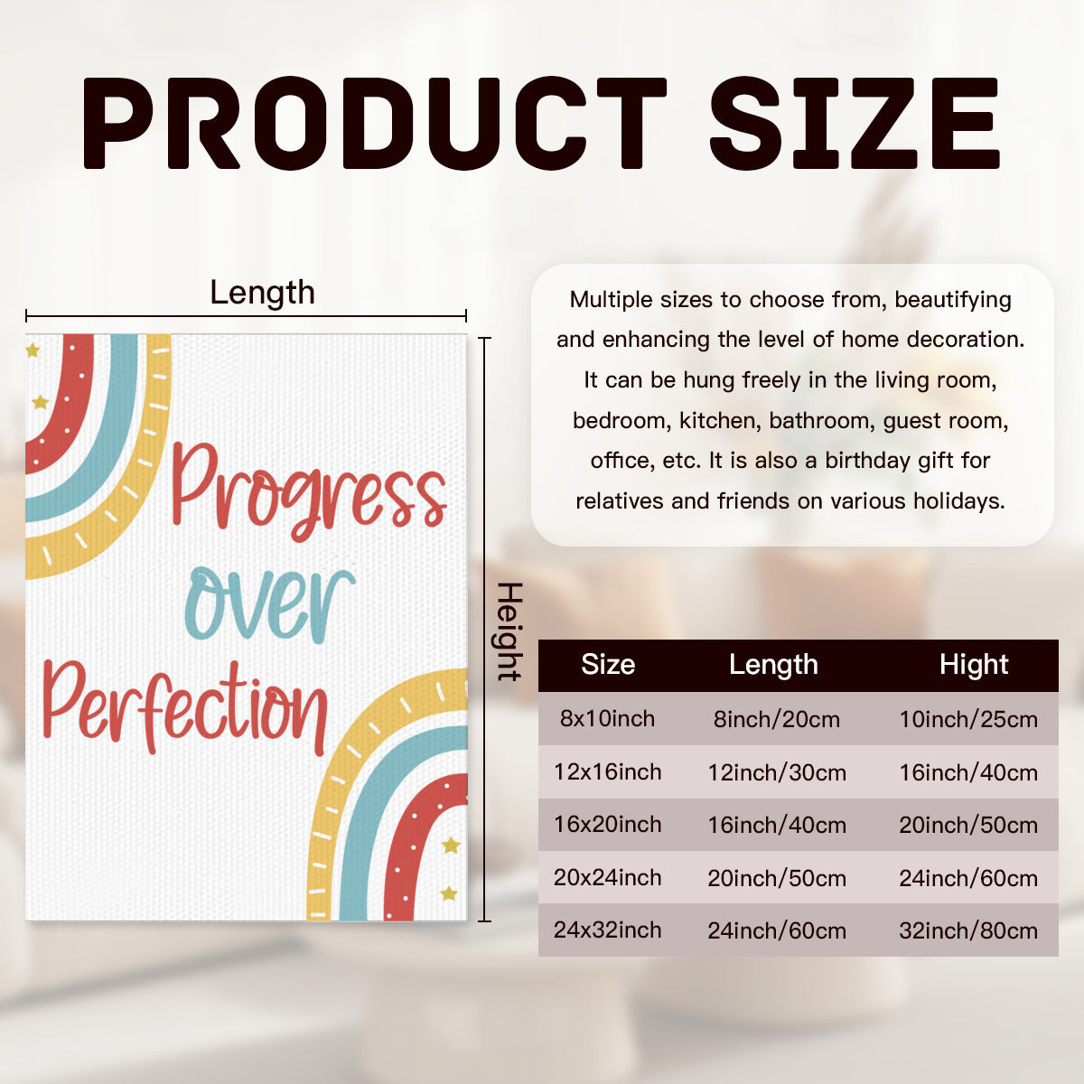 "Progress Over Perfection" Posters – Embrace Growth