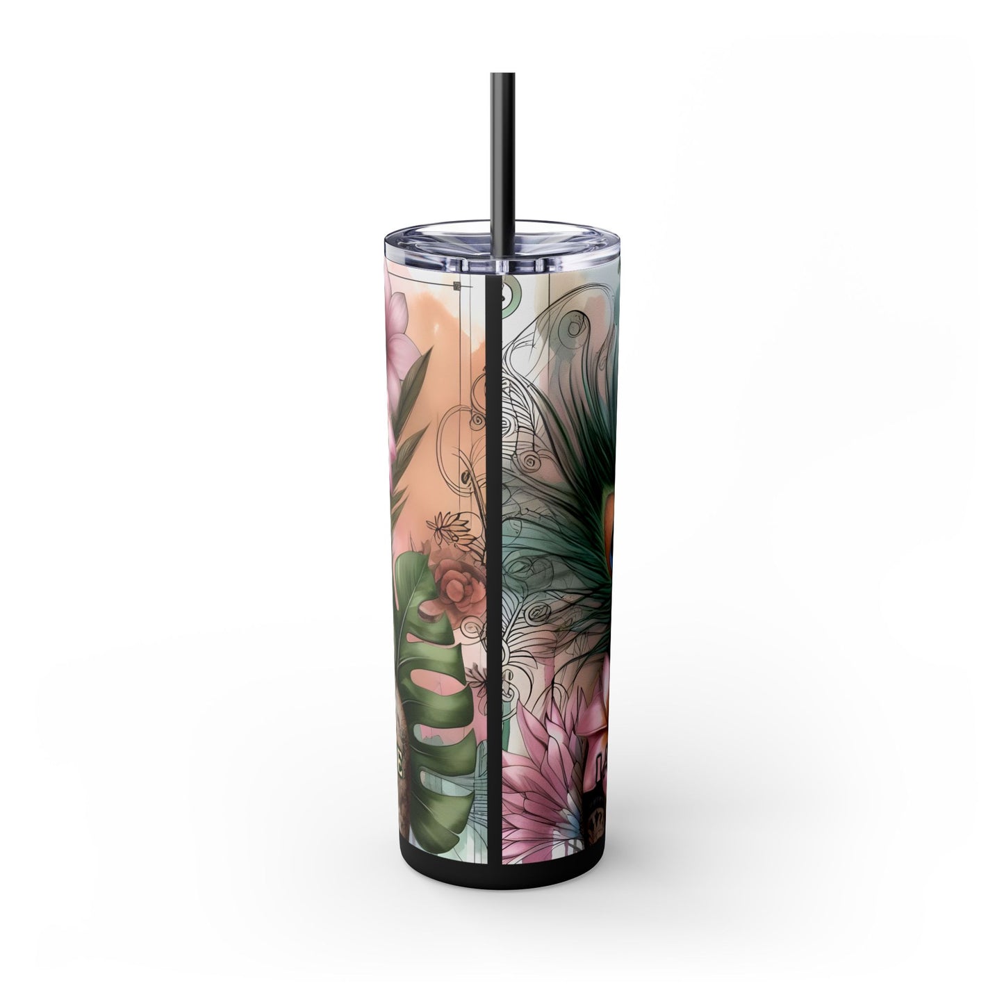 Im meant to live a happy life -Affirmation Art Skinny Tumbler - 20oz with Straw