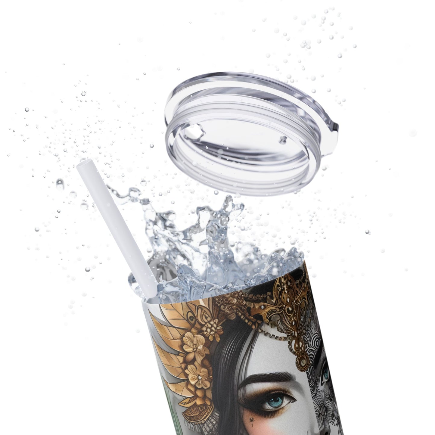 Im strong in my mind, body and spirit -Affirmation Art Skinny Tumbler - 20oz with Straw