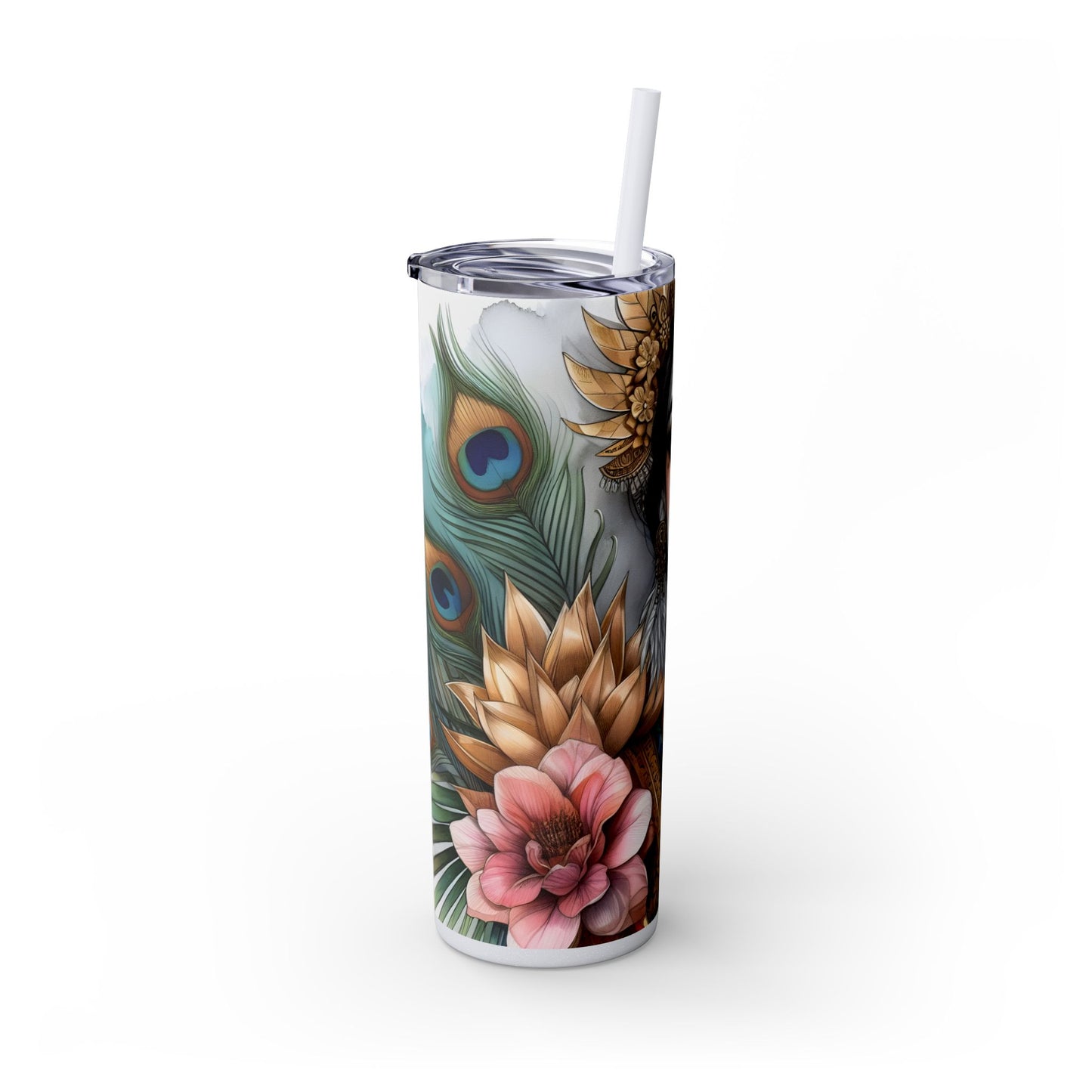 Im strong in my mind, body and spirit -Affirmation Art Skinny Tumbler - 20oz with Straw