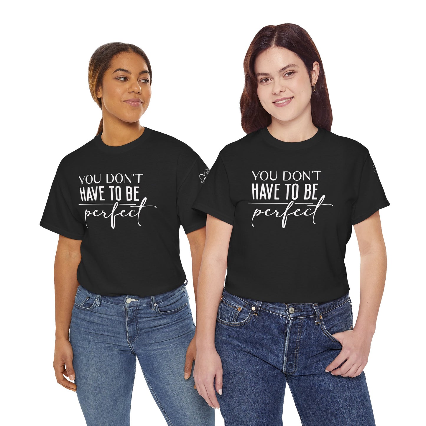 Inspirational Unisex Heavy Cotton Tee - 'You Don't Have to Be Perfect-you are enough'