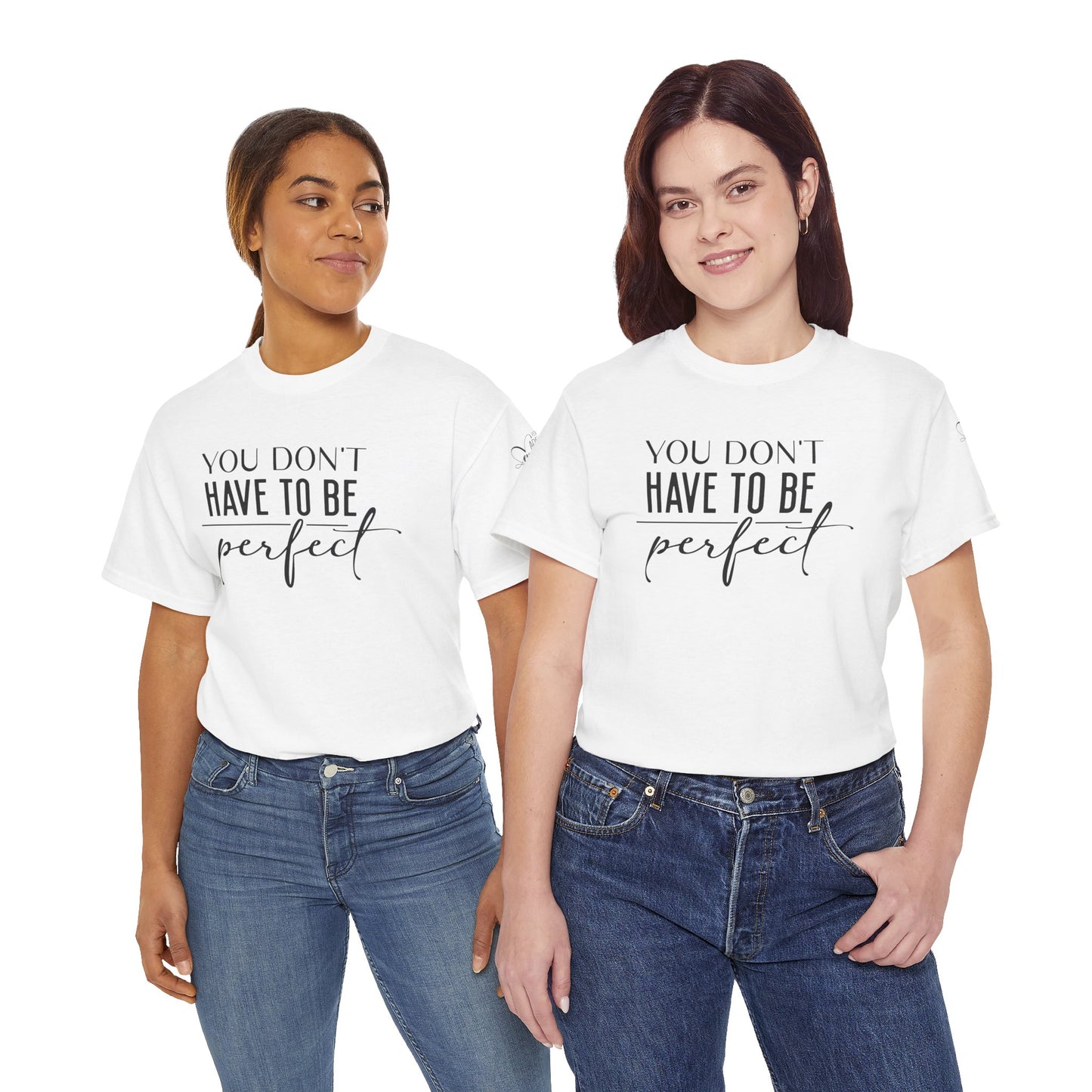 Inspirational Unisex Heavy Cotton Tee - 'You Don't Have to Be Perfect-you are enough'