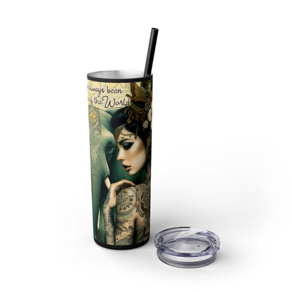Strong Women -Affirmation Art Skinny Tumbler - 20oz with Straw