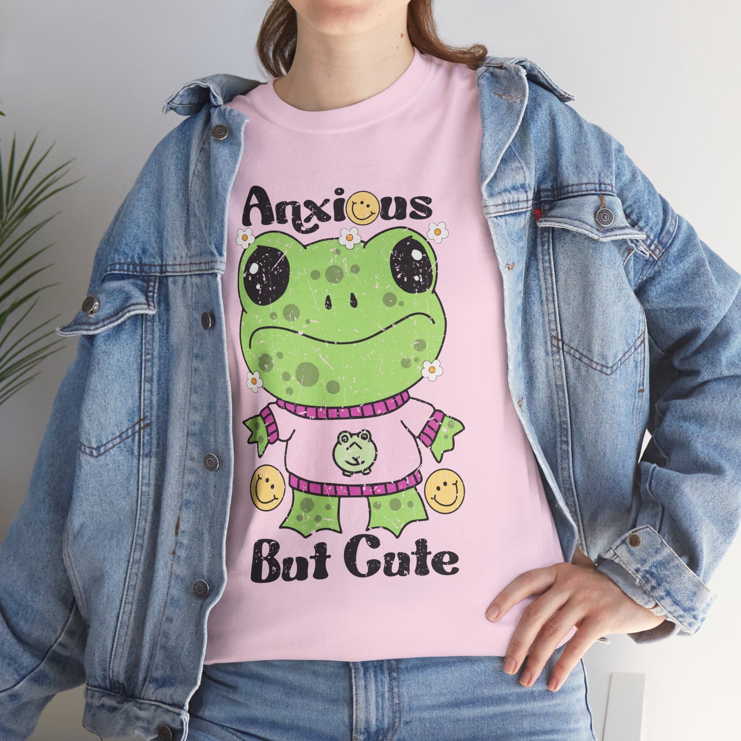 Anxious  But Cute-Heavy Cotton Tee