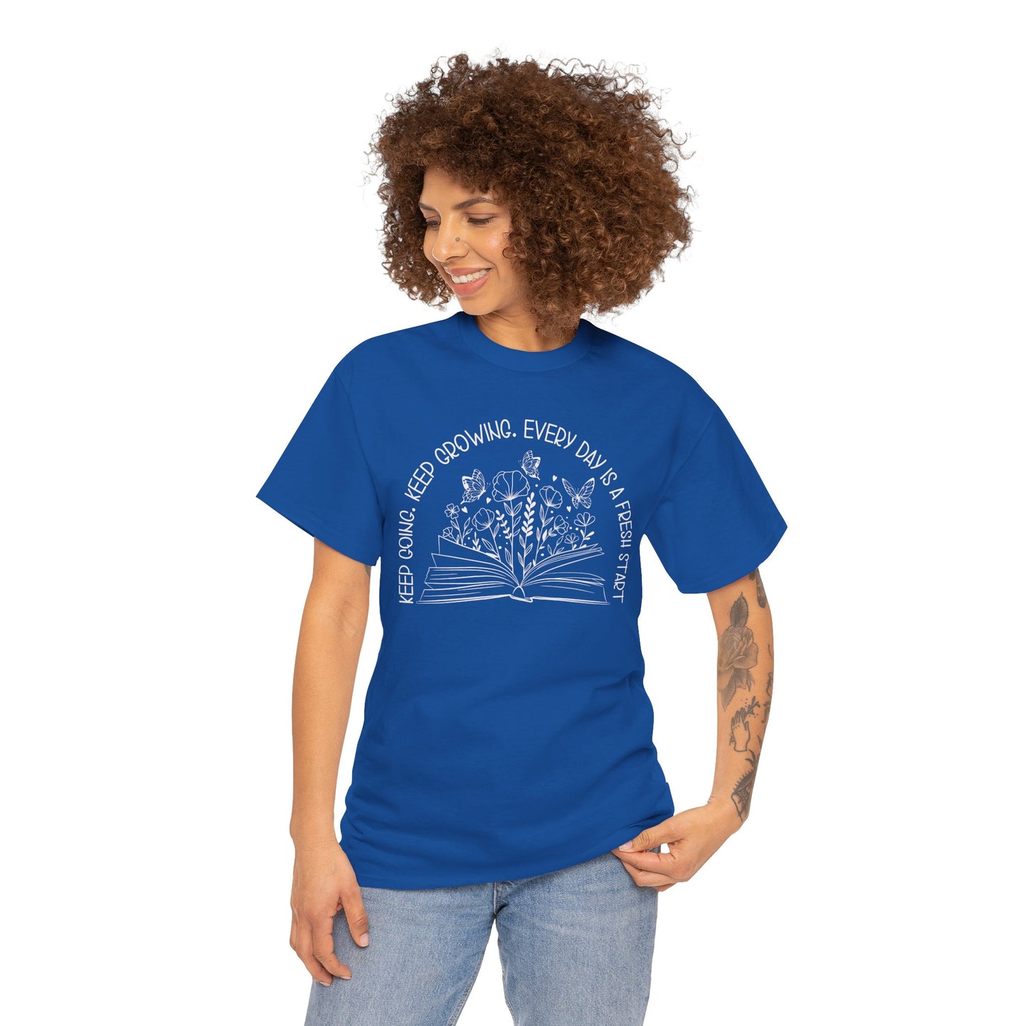 Keep going Keep growing  Heavy Cotton Tee