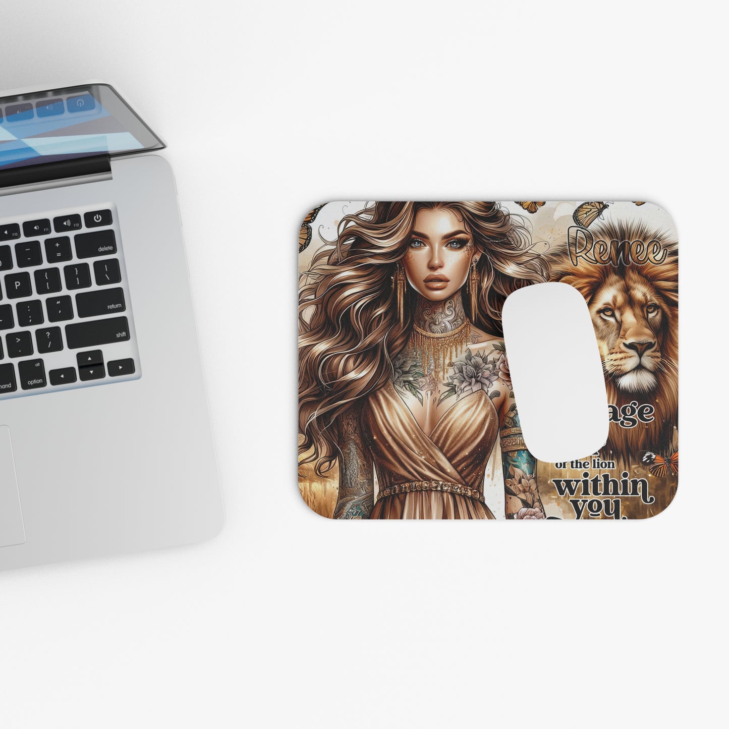 Inspirational Mouse Pad - Courage is the Roar of the Lion Within You - Perfect Gift for Strength and Empowerment