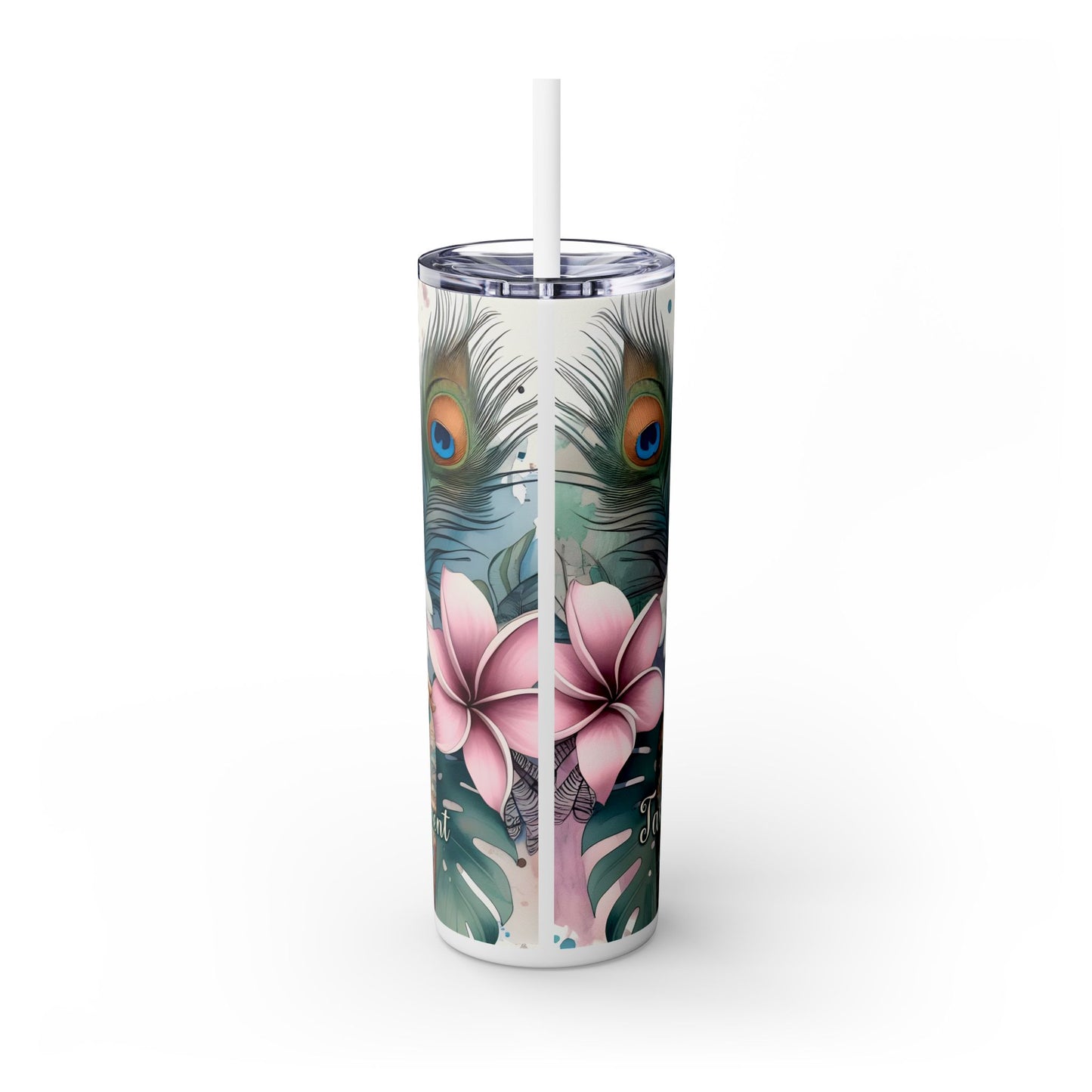 Take a break and be yourself-Bohemian Art Skinny Tumbler - 20oz with Straw, Inspirational Quote