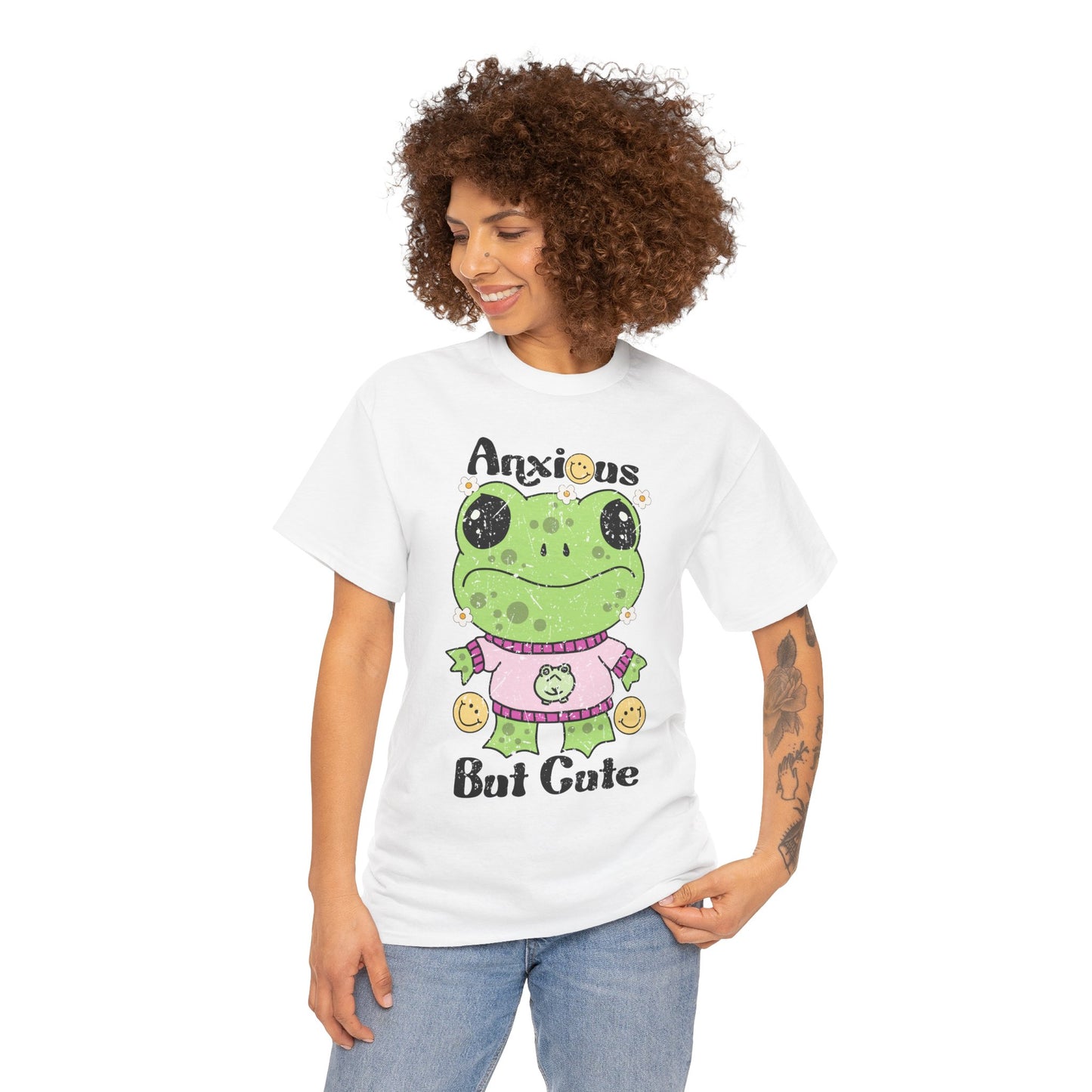 Anxious  But Cute-Heavy Cotton Tee