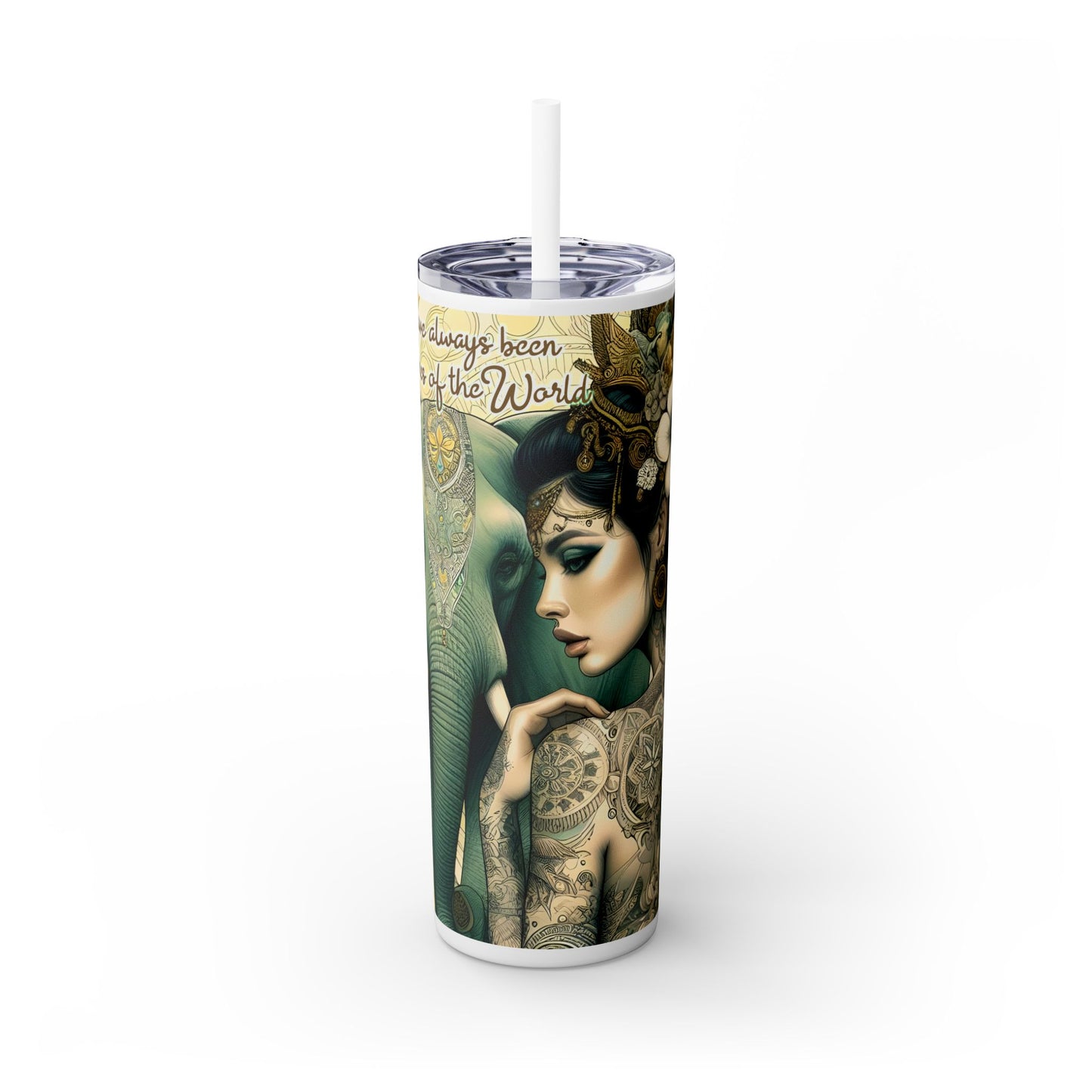 Strong Women -Affirmation Art Skinny Tumbler - 20oz with Straw
