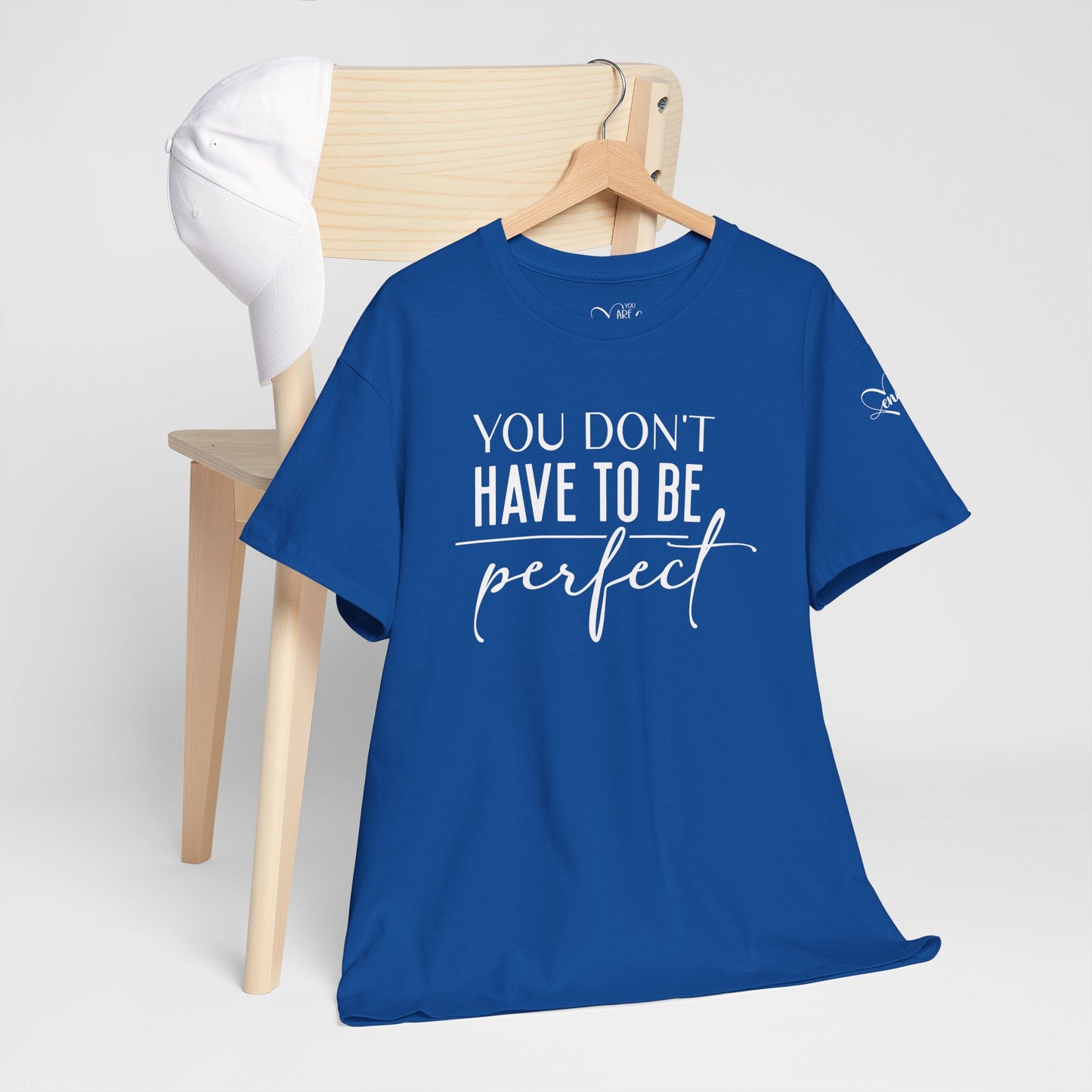 Inspirational Unisex Heavy Cotton Tee - 'You Don't Have to Be Perfect-you are enough'