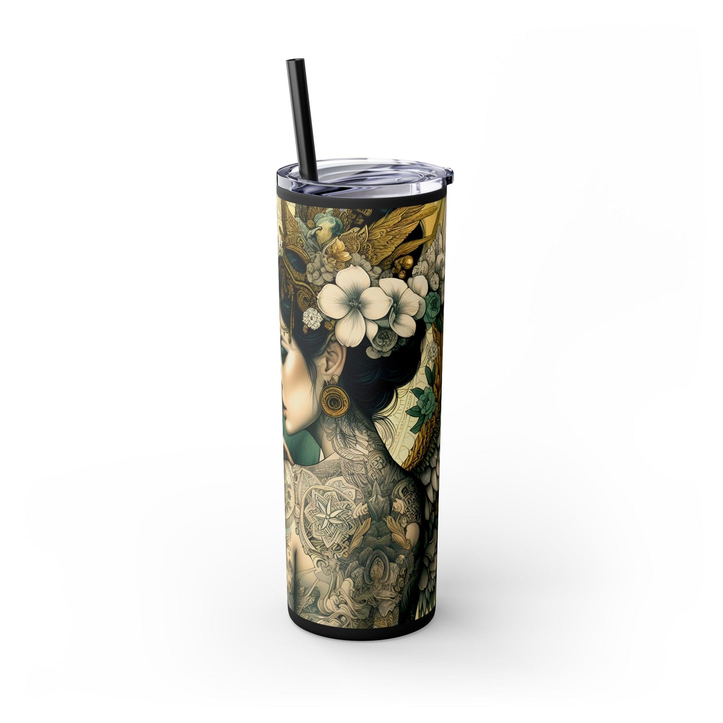 Strong Women -Affirmation Art Skinny Tumbler - 20oz with Straw