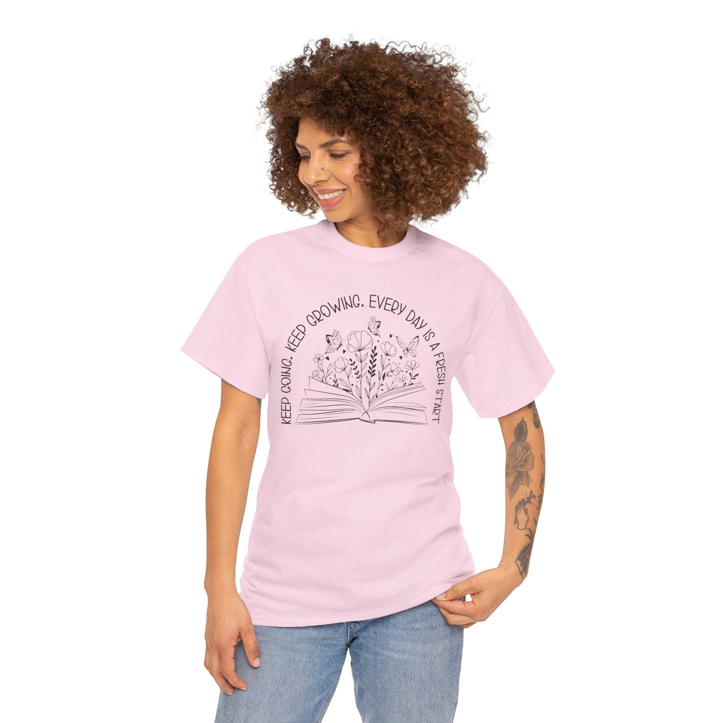 Keep going Keep growing  Heavy Cotton Tee