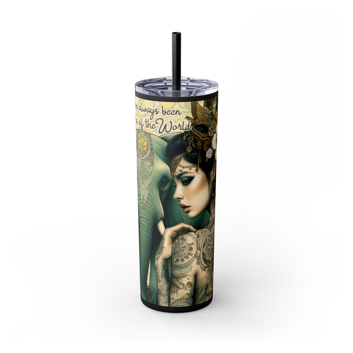 Strong Women -Affirmation Art Skinny Tumbler - 20oz with Straw