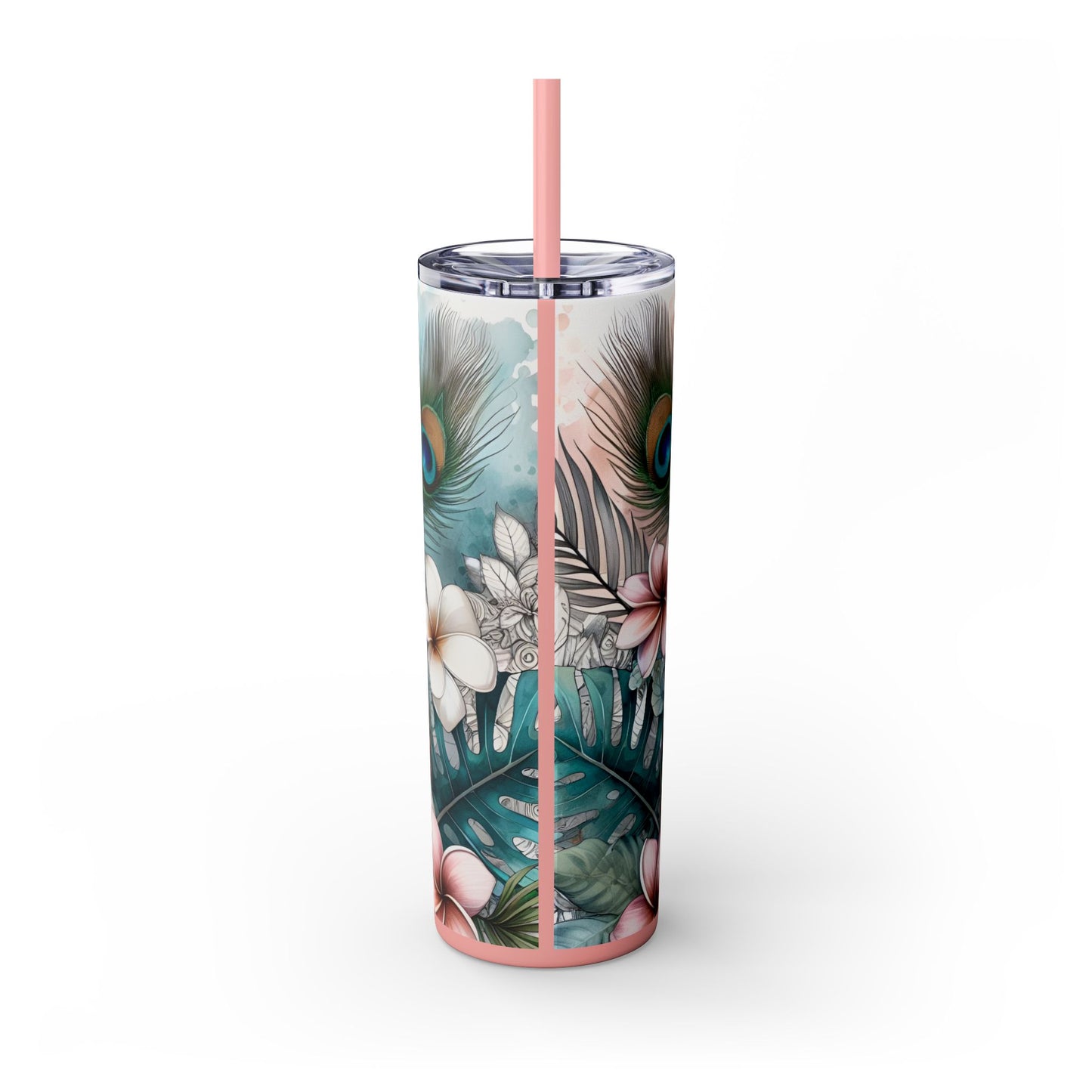 Im Healthy, Happy and Radiant-Affirmation Art Skinny Tumbler - 20oz with Straw