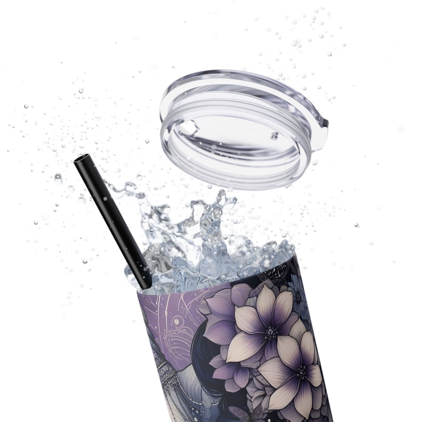 Your Self-Worth is determined by you -Affirmation Art Skinny Tumbler - 20oz with Straw