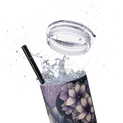 Your Self-Worth is determined by you -Affirmation Art Skinny Tumbler - 20oz with Straw